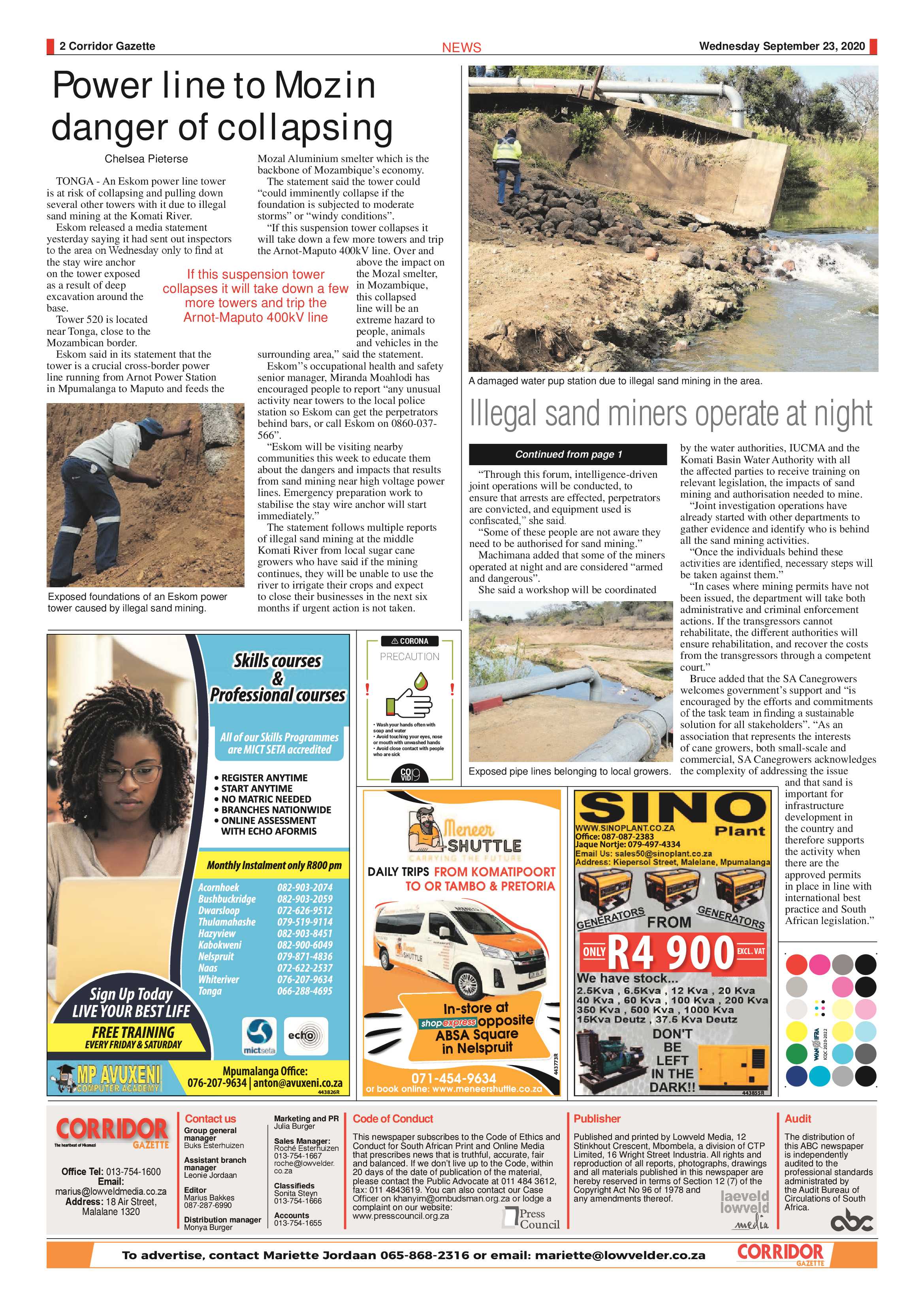 Corridor Gazette 23 September 2020 page 2