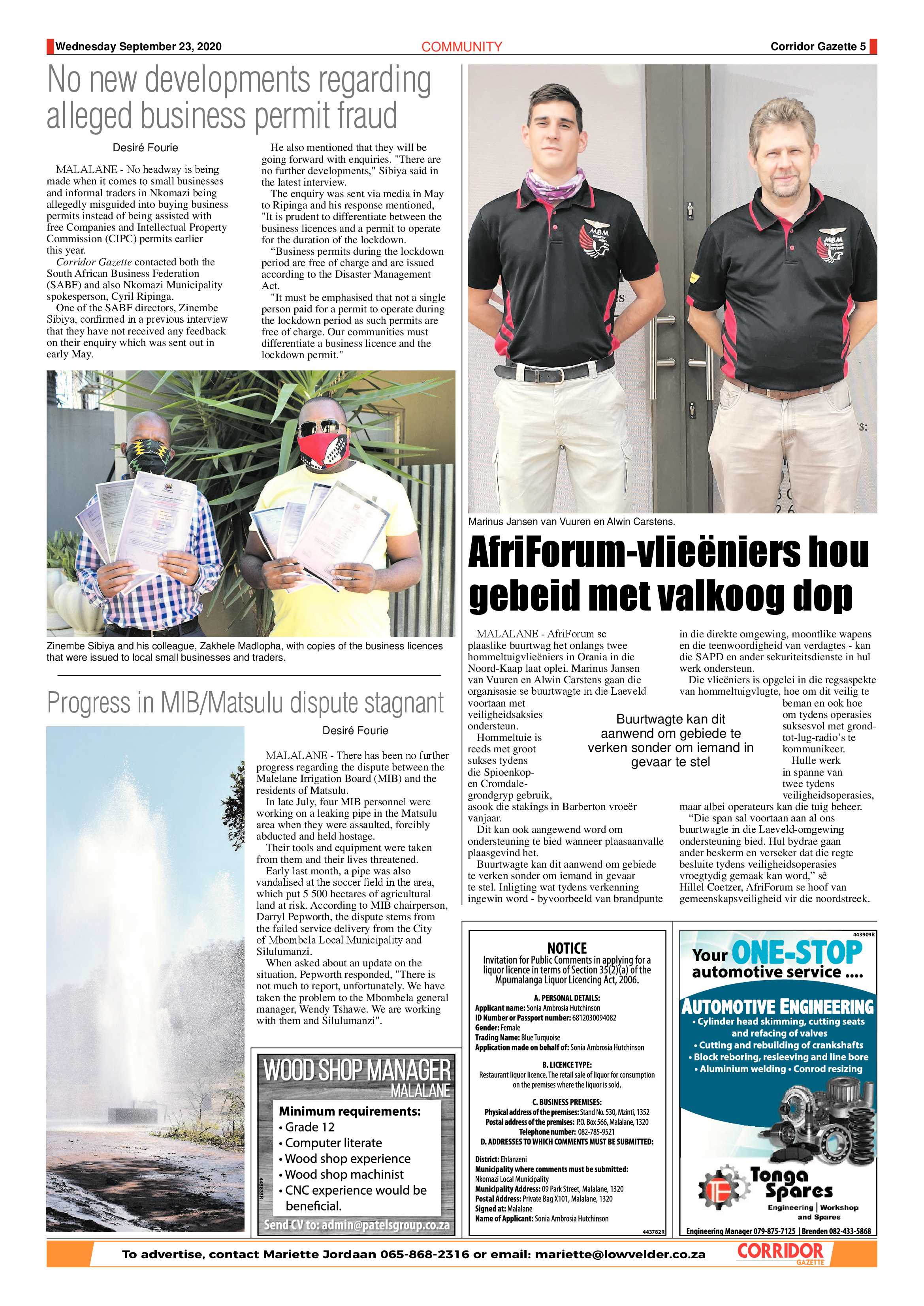 Corridor Gazette 23 September 2020 page 5