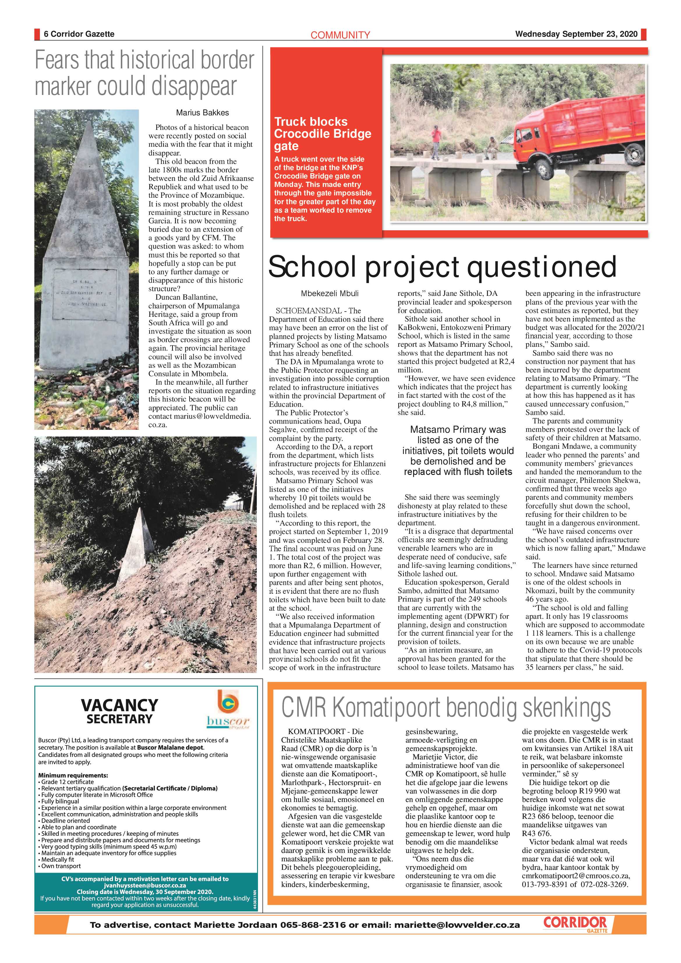 Corridor Gazette 23 September 2020 page 6