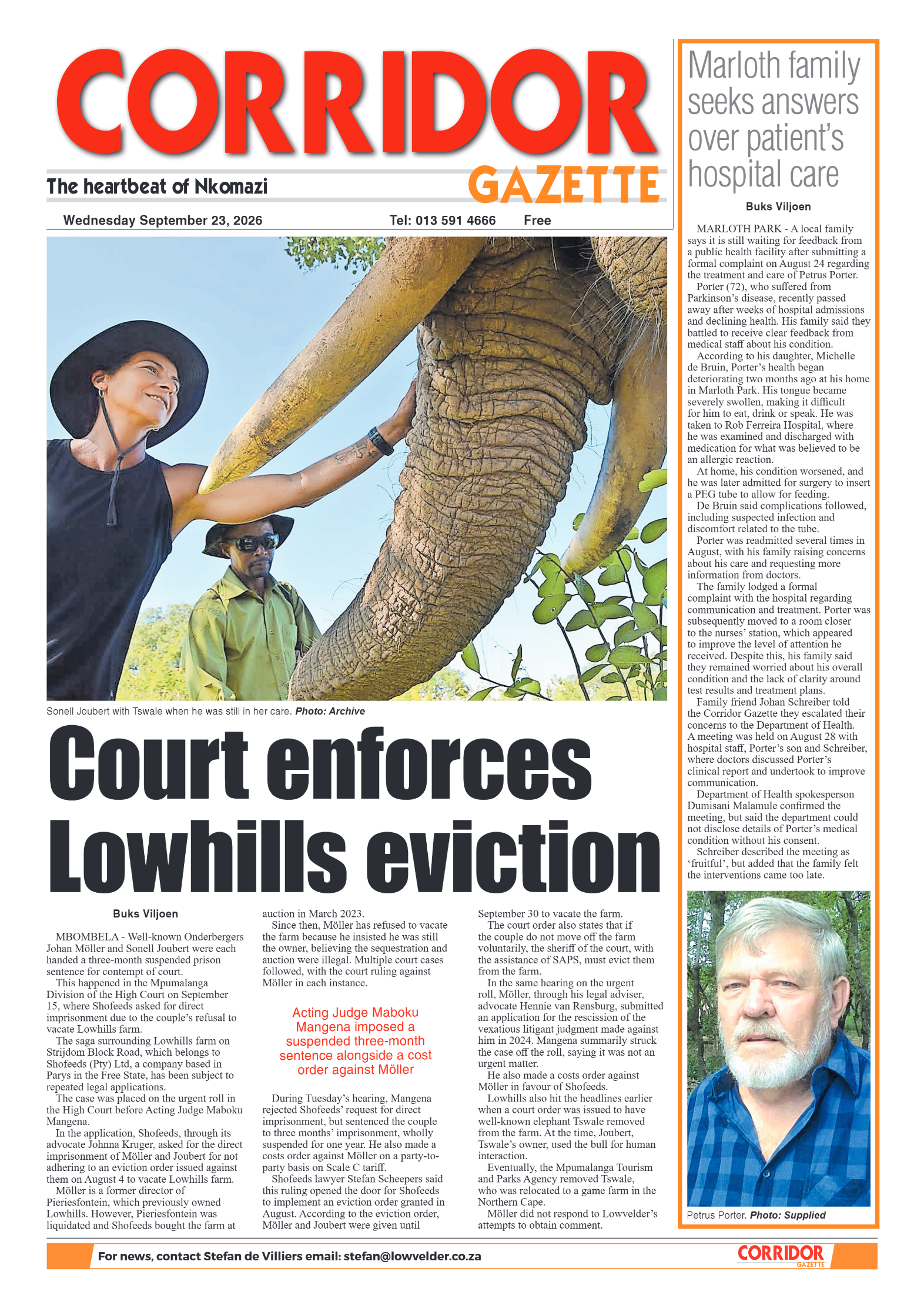 Corridor Gazette 23 September 2026 page 1