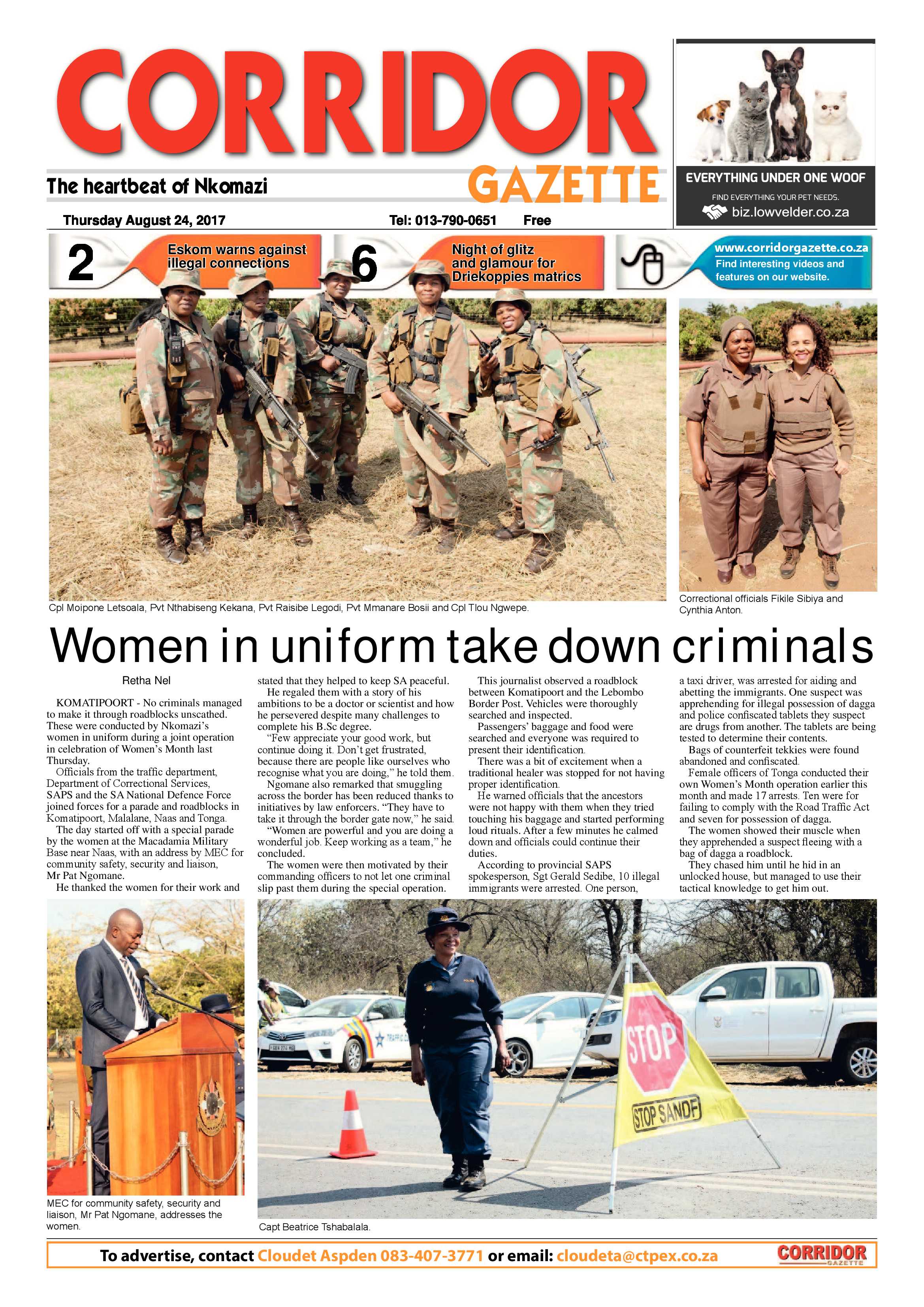 Corridor Gazette 24 August 2017 page 1