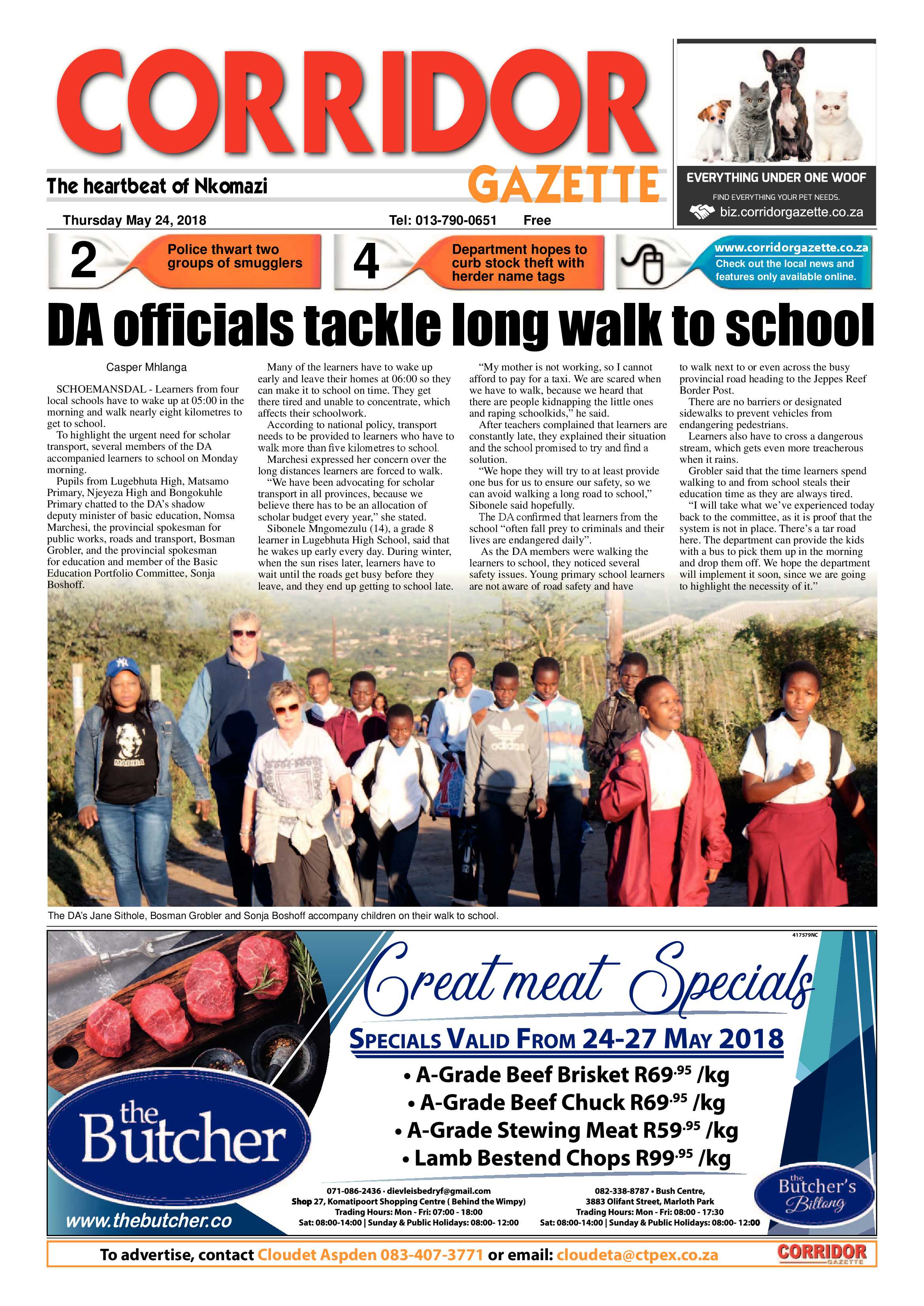 Corridor Gazette 24 May 2018 page 1