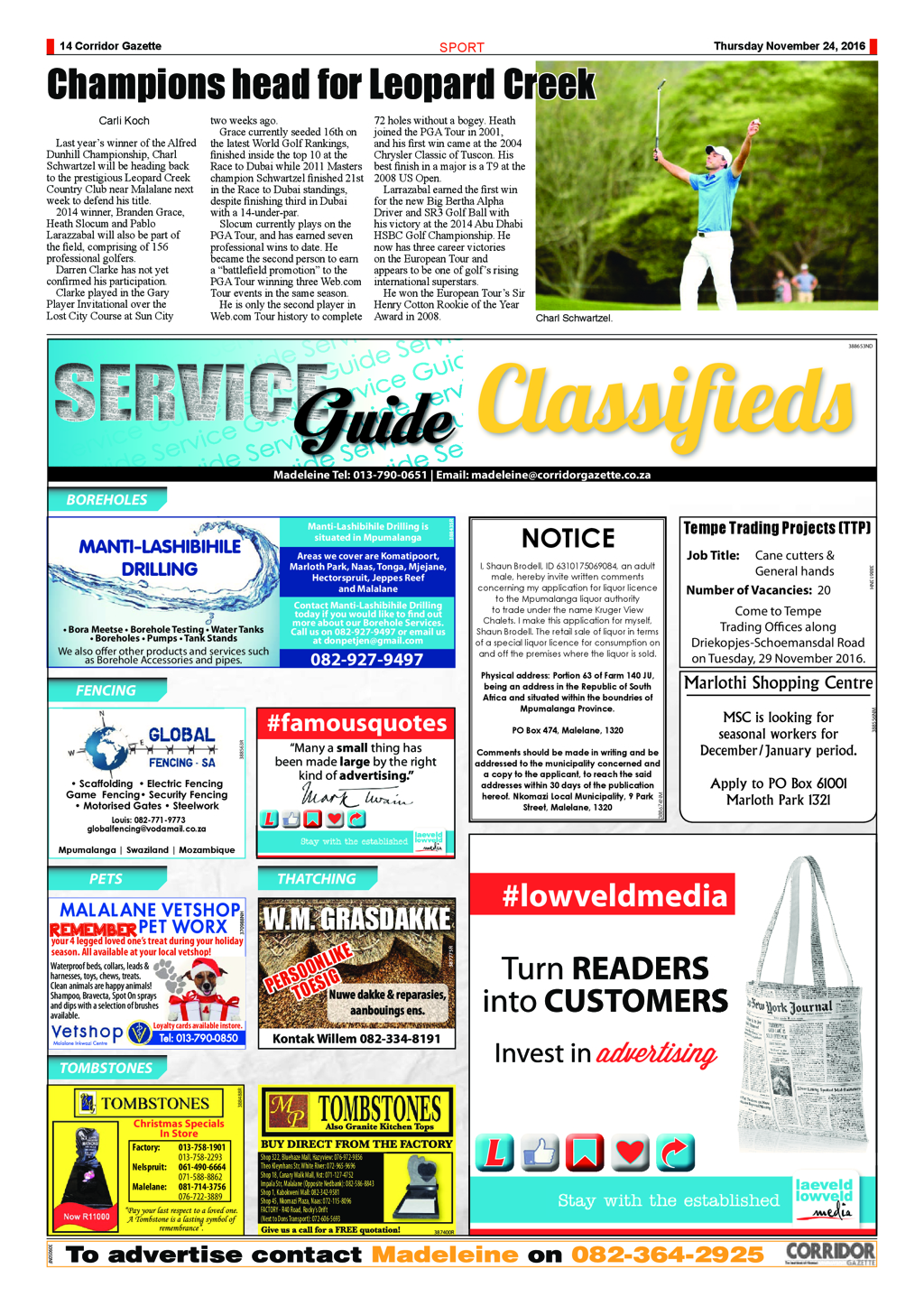Corridor Gazette 24 November 2016 page 14