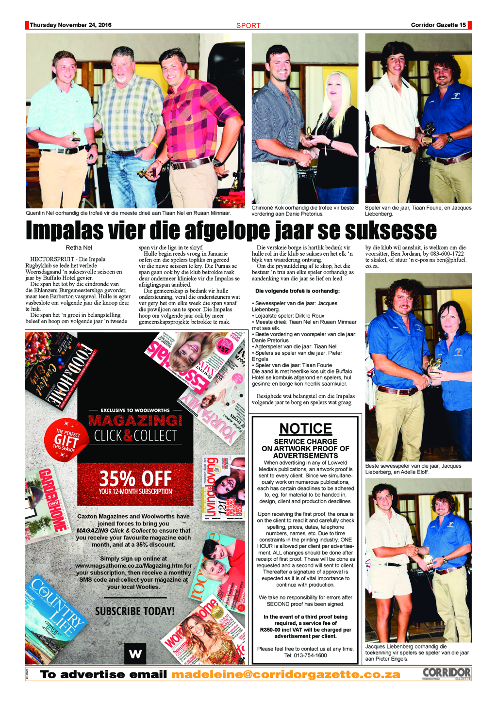 Corridor Gazette 24 November 2016 page 15