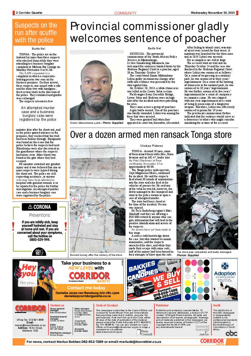 Corridor Gazette 24 November 2021 page 2