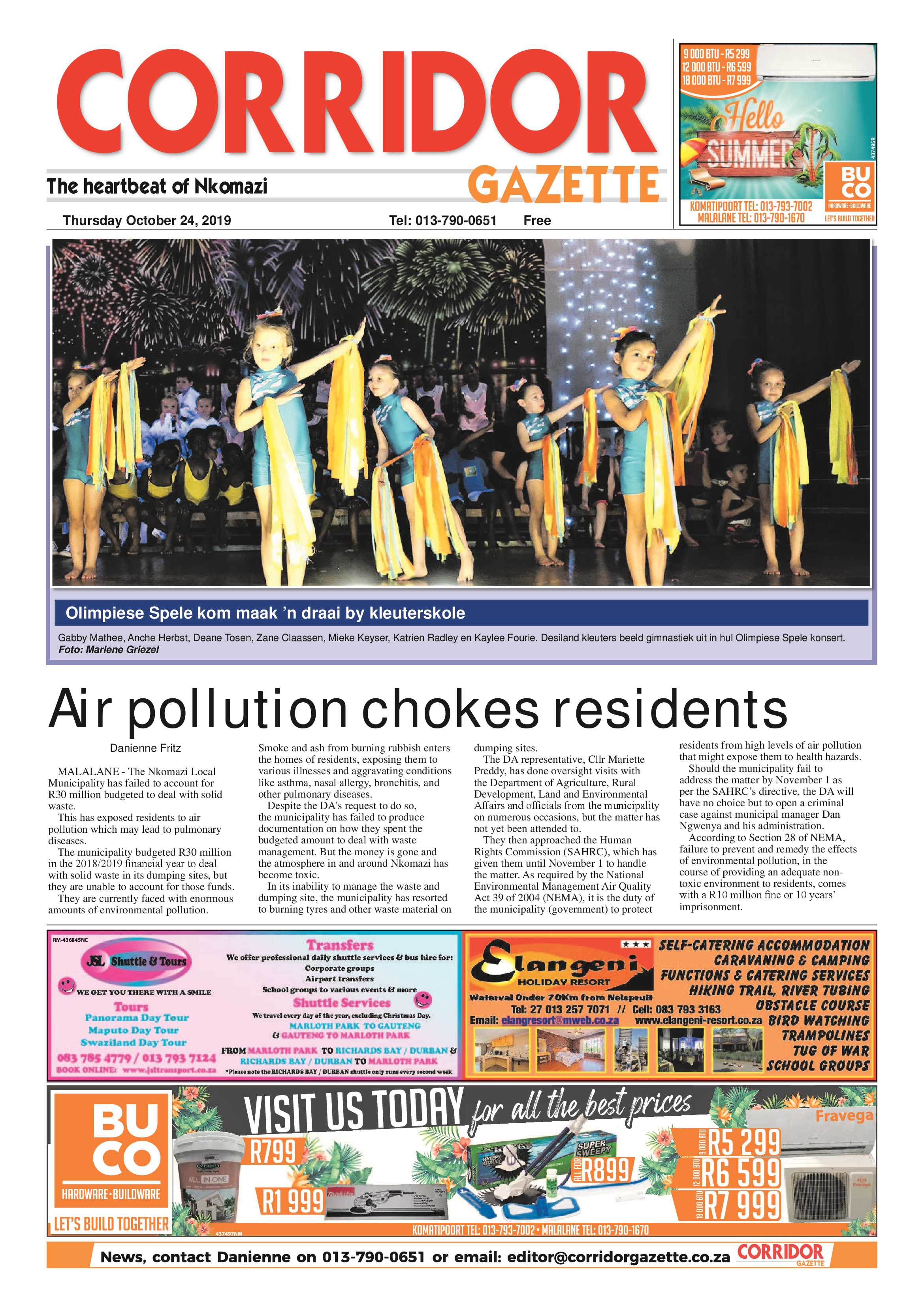 Corridor Gazette 24 October 2019 page 1
