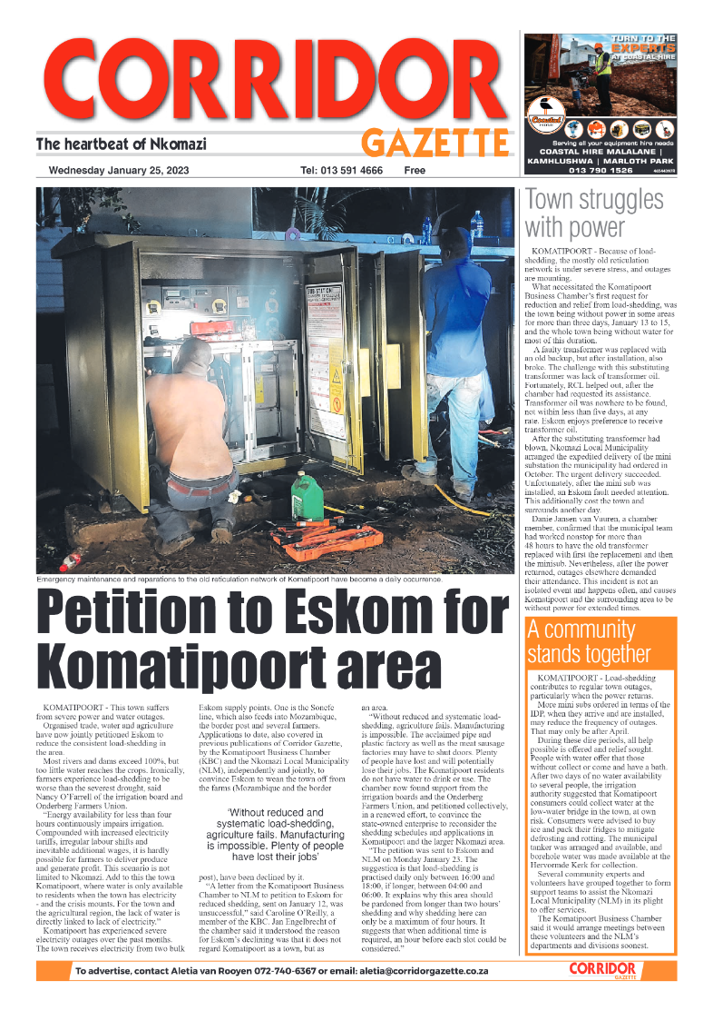 Corridor Gazette 25 January 2023 page 1