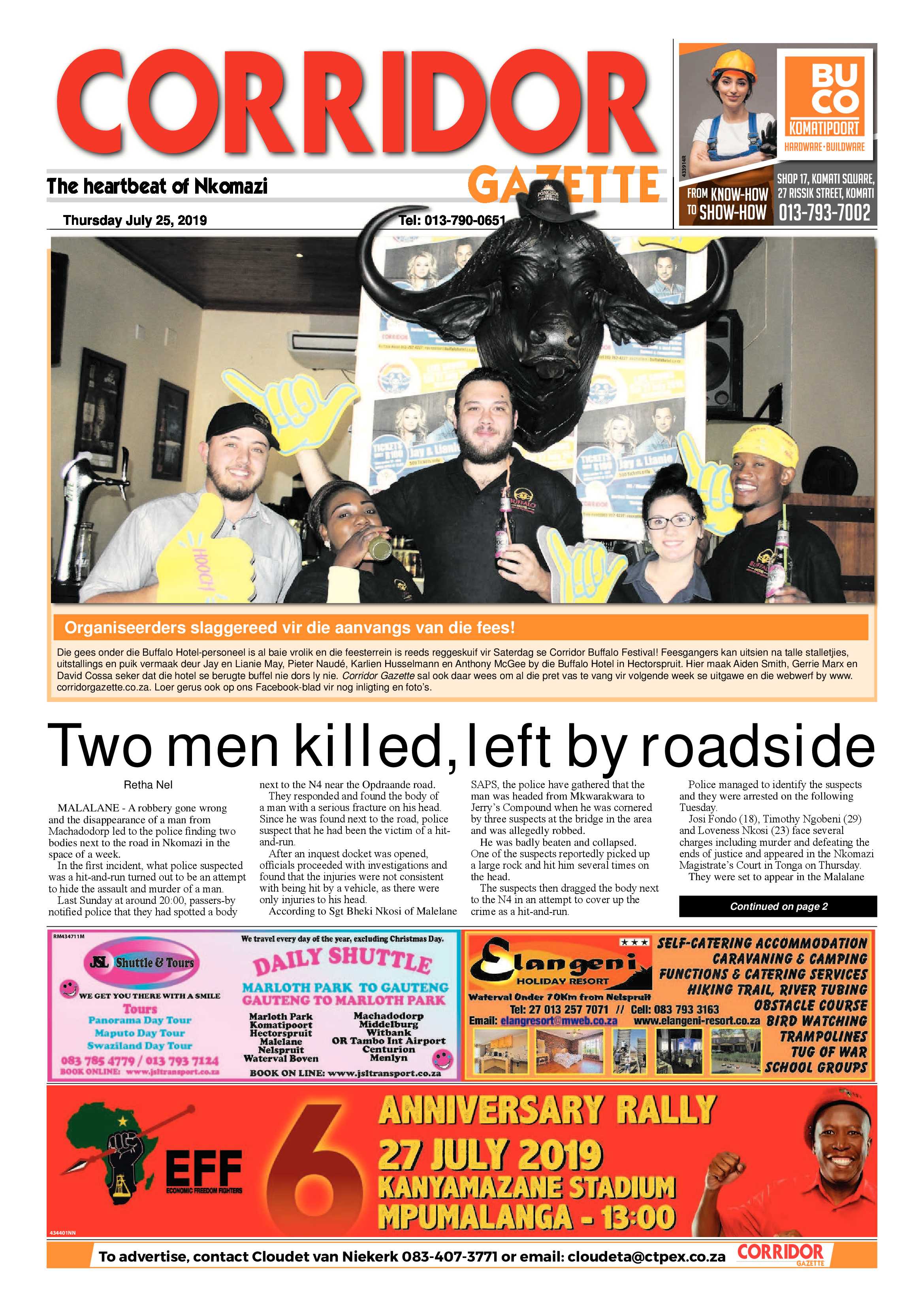 Corridor Gazette 25 July 2019 page 1