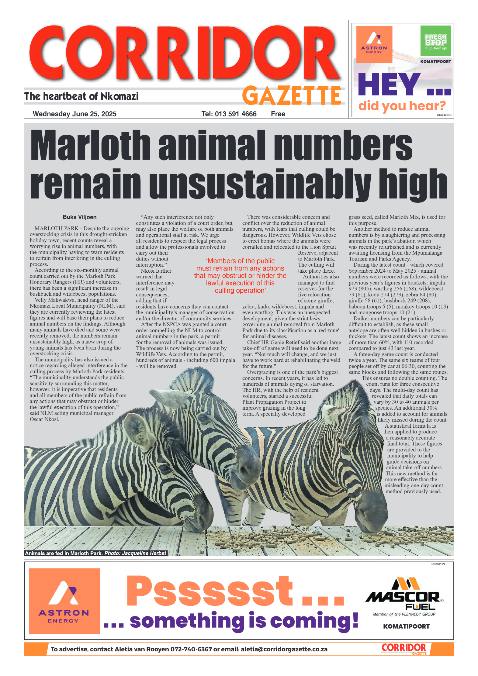 Corridor Gazette 25 June 2025 page 1