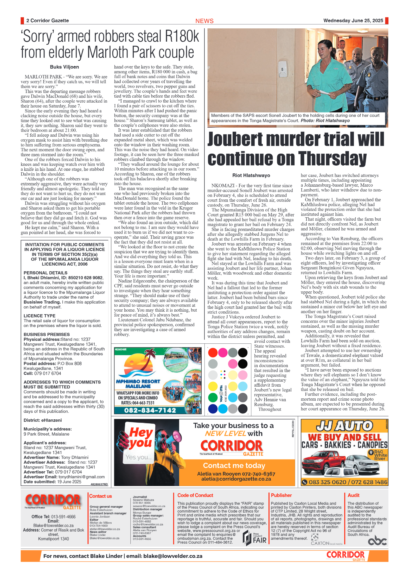 Corridor Gazette 25 June 2025 page 2