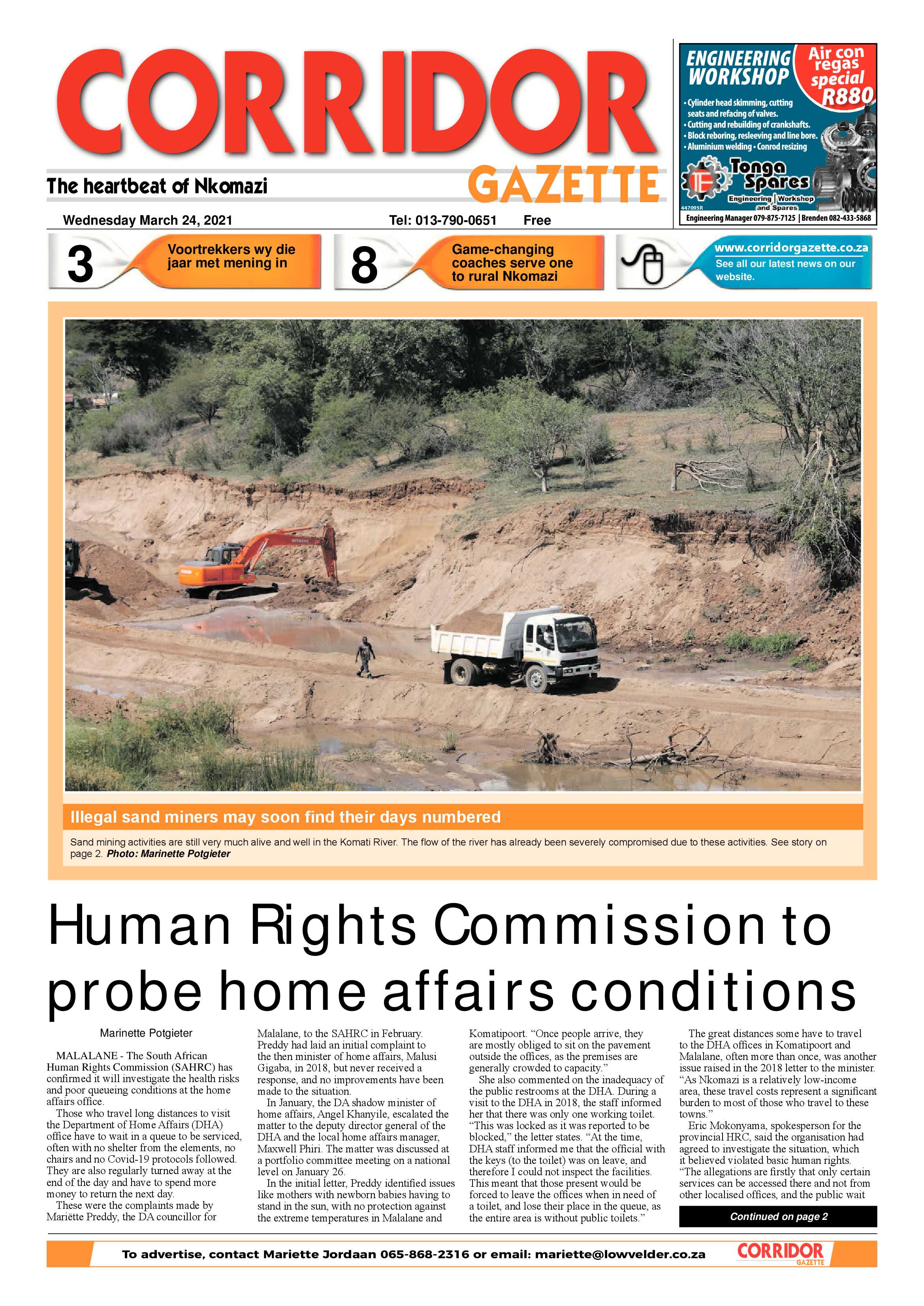 Corridor Gazette 25 March 2021 page 1