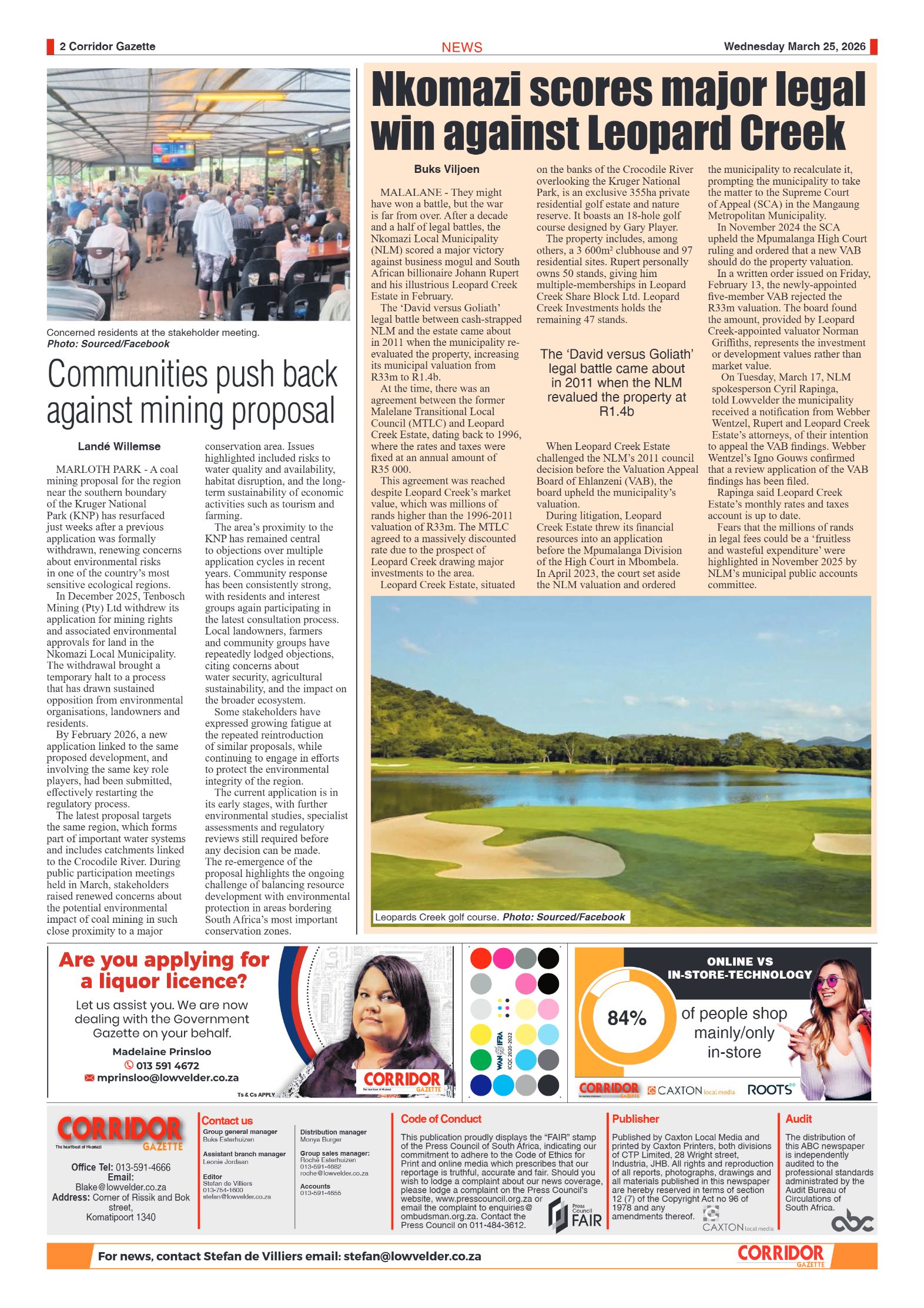 Corridor Gazette 25 March 2026 page 2