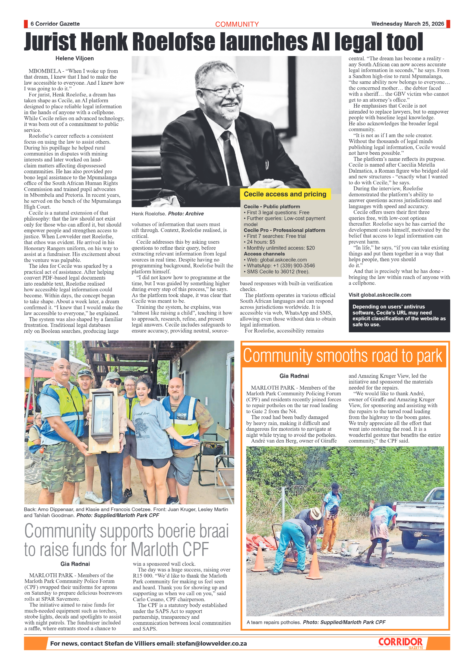 Corridor Gazette 25 March 2026 page 6