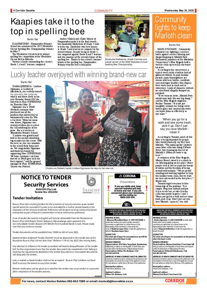 Corridor Gazette 25 May 2022 page 4