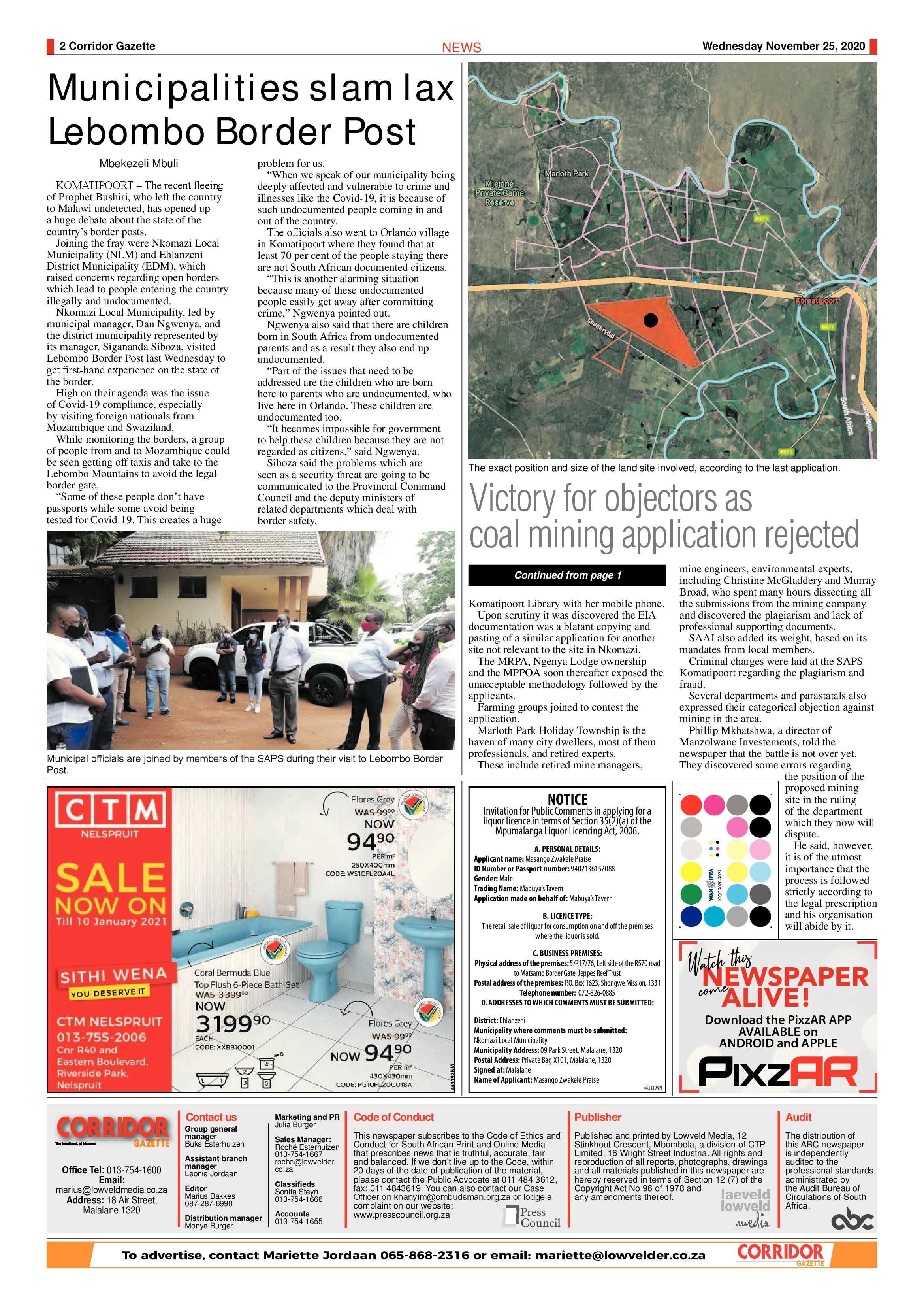 Corridor Gazette 25 November 2020 page 2