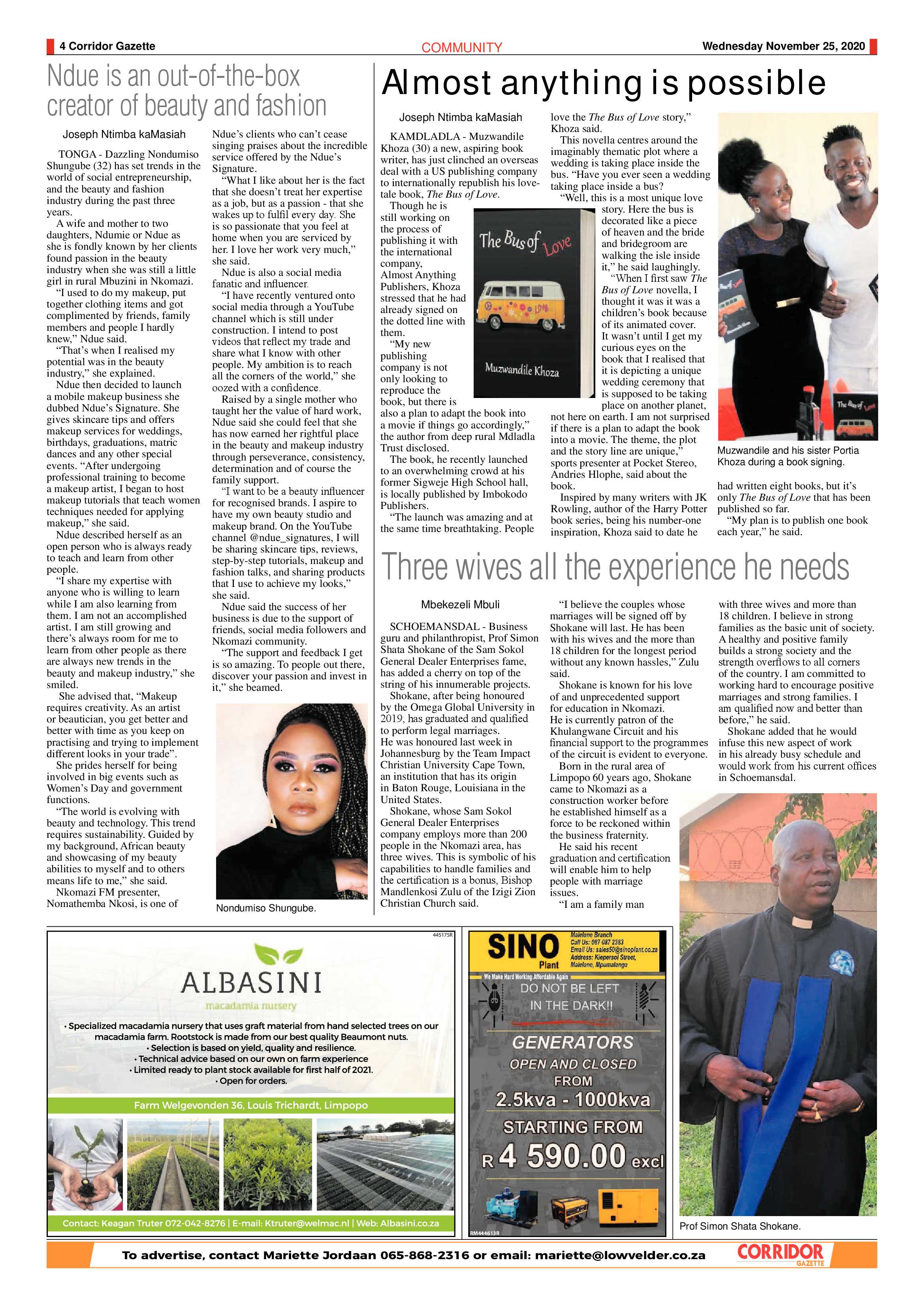 Corridor Gazette 25 November 2020 page 4