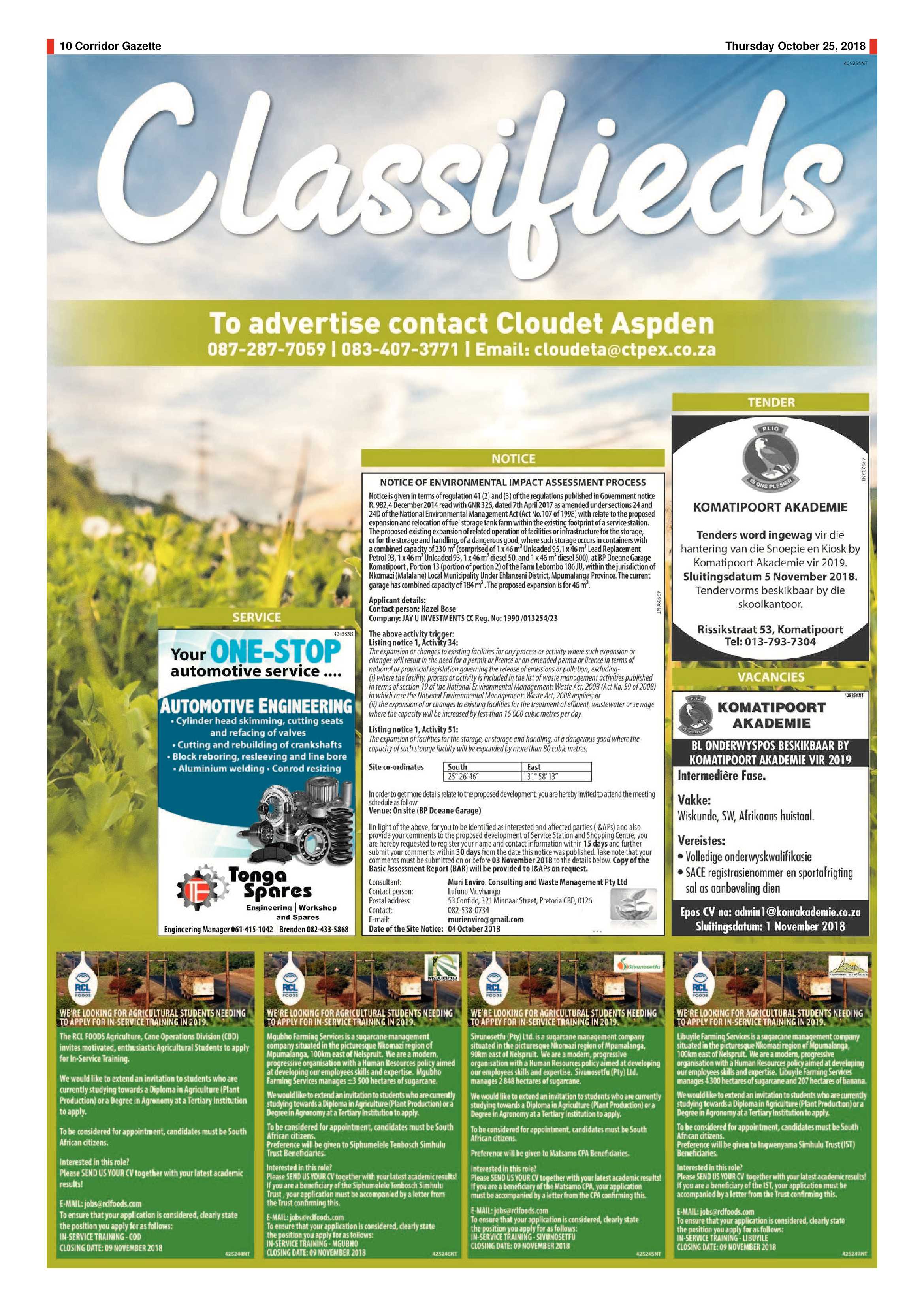 Corridor Gazette 25 October 2018 page 10
