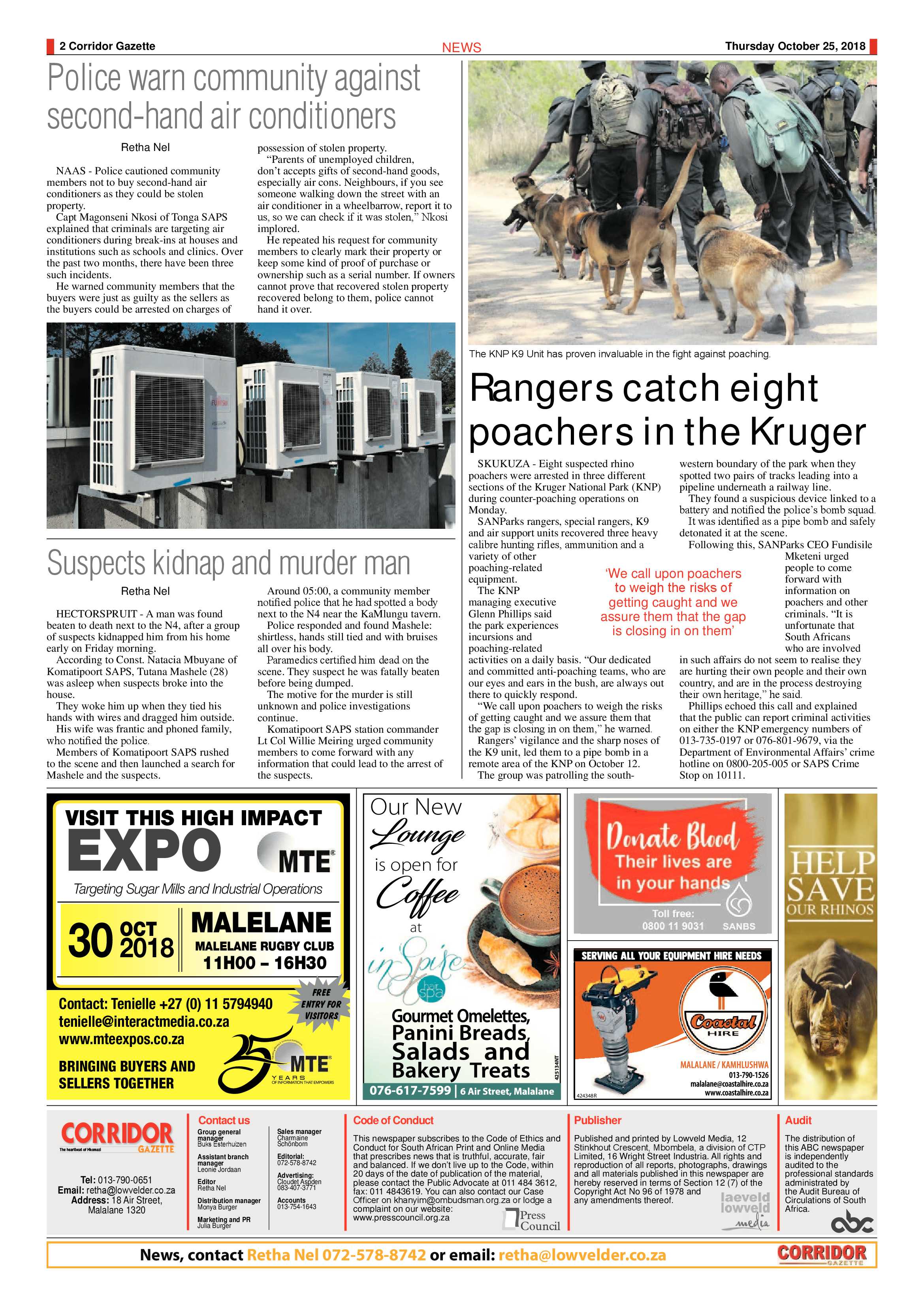 Corridor Gazette 25 October 2018 page 2