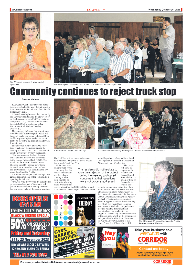Corridor Gazette 25 October 2023 page 2