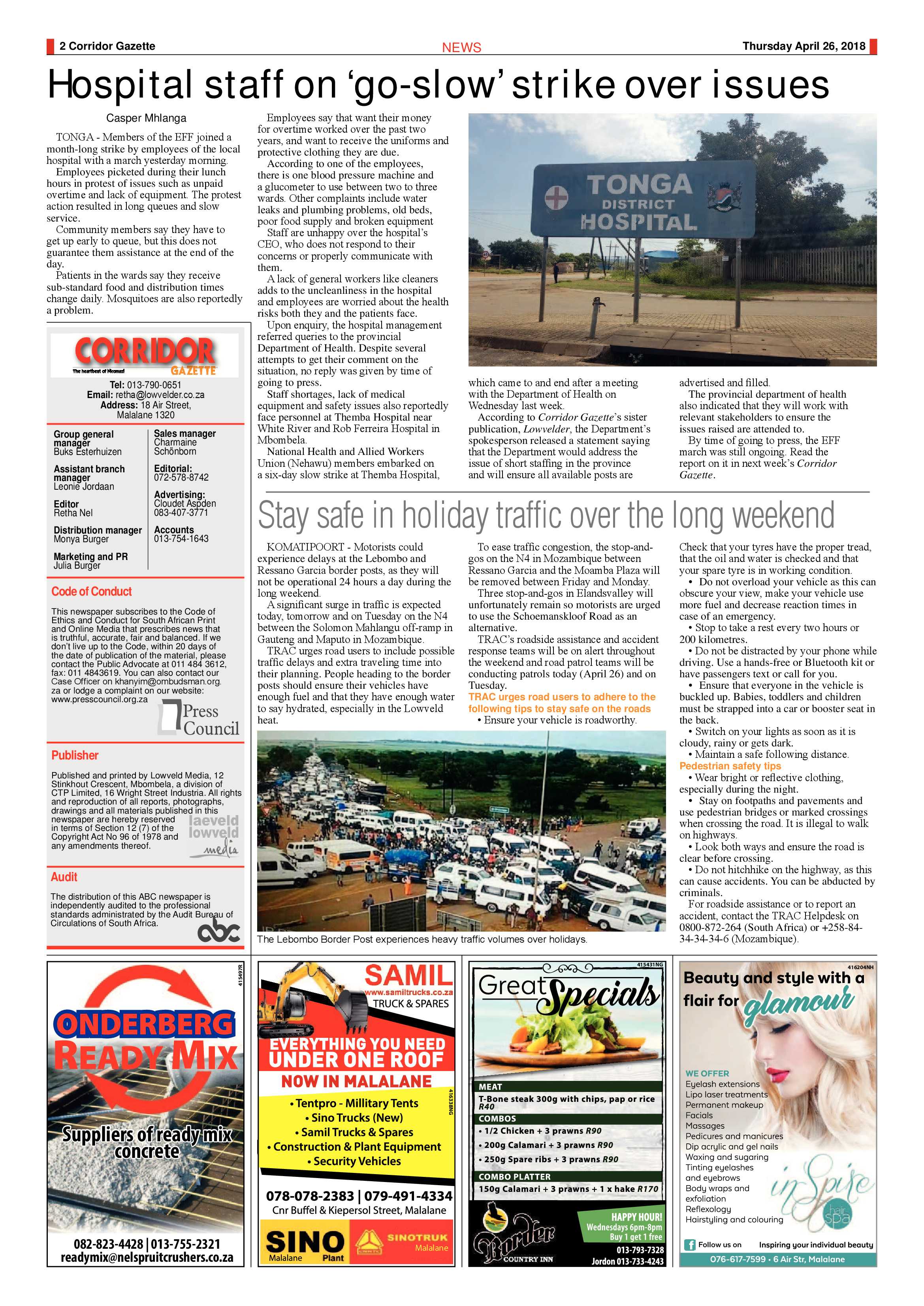 Corridor Gazette 26 April 2018 page 2