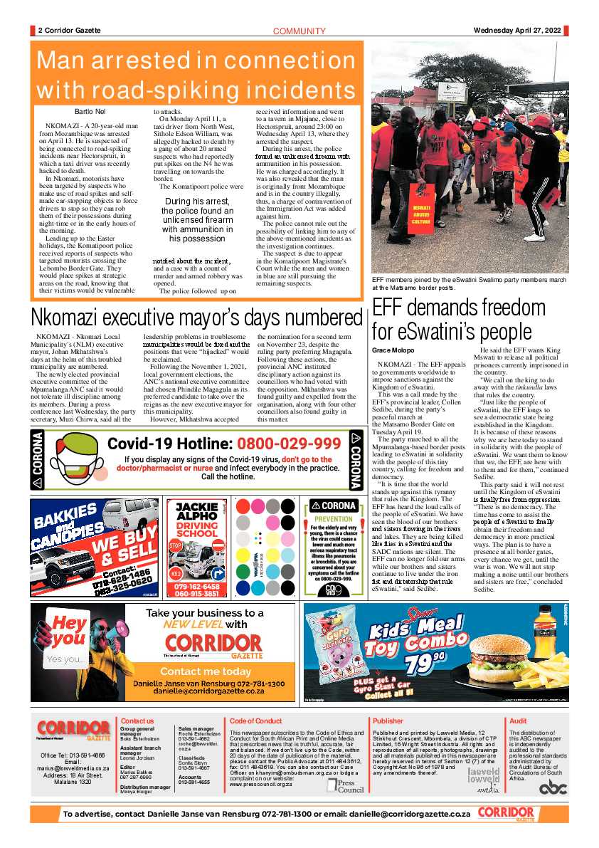 Corridor Gazette 27 April 2022 page 2