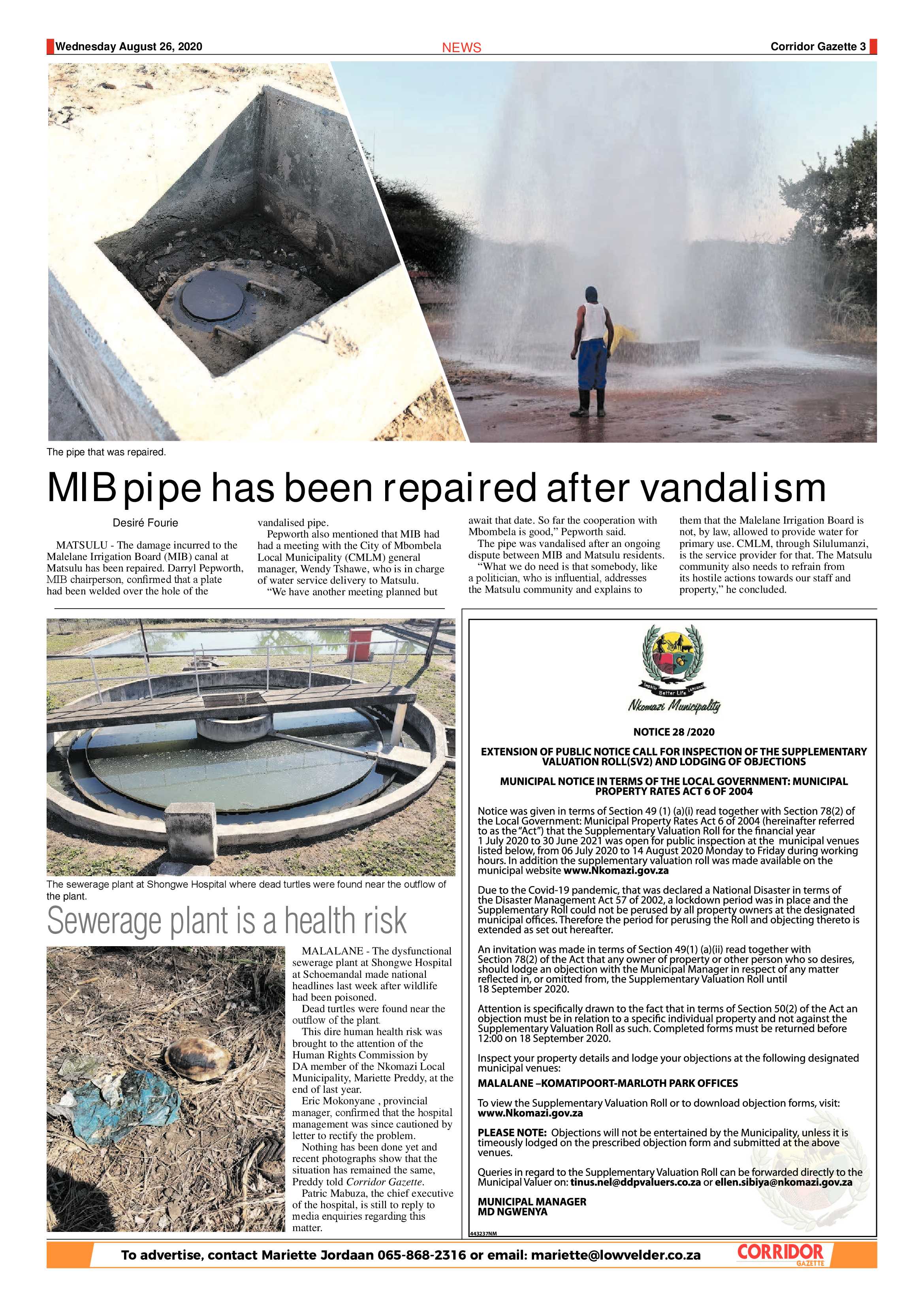 Corridor Gazette 26 August 2020 page 3