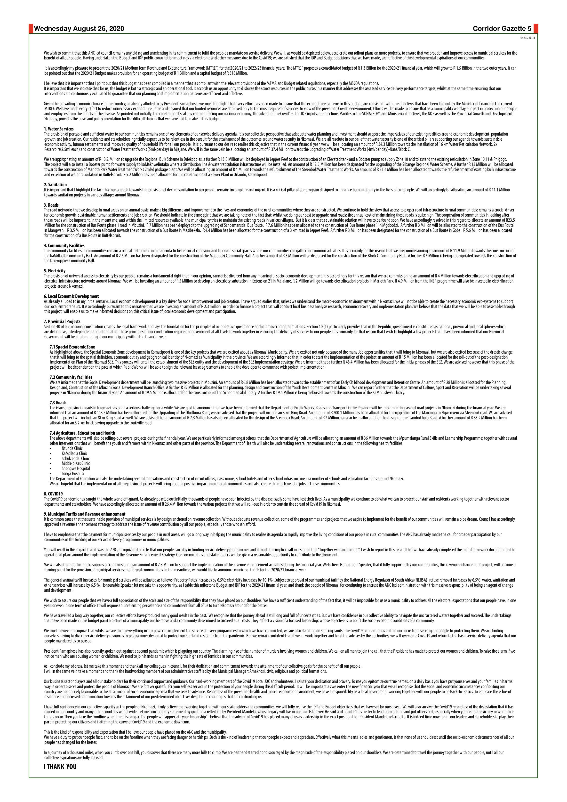 Corridor Gazette 26 August 2020 page 5