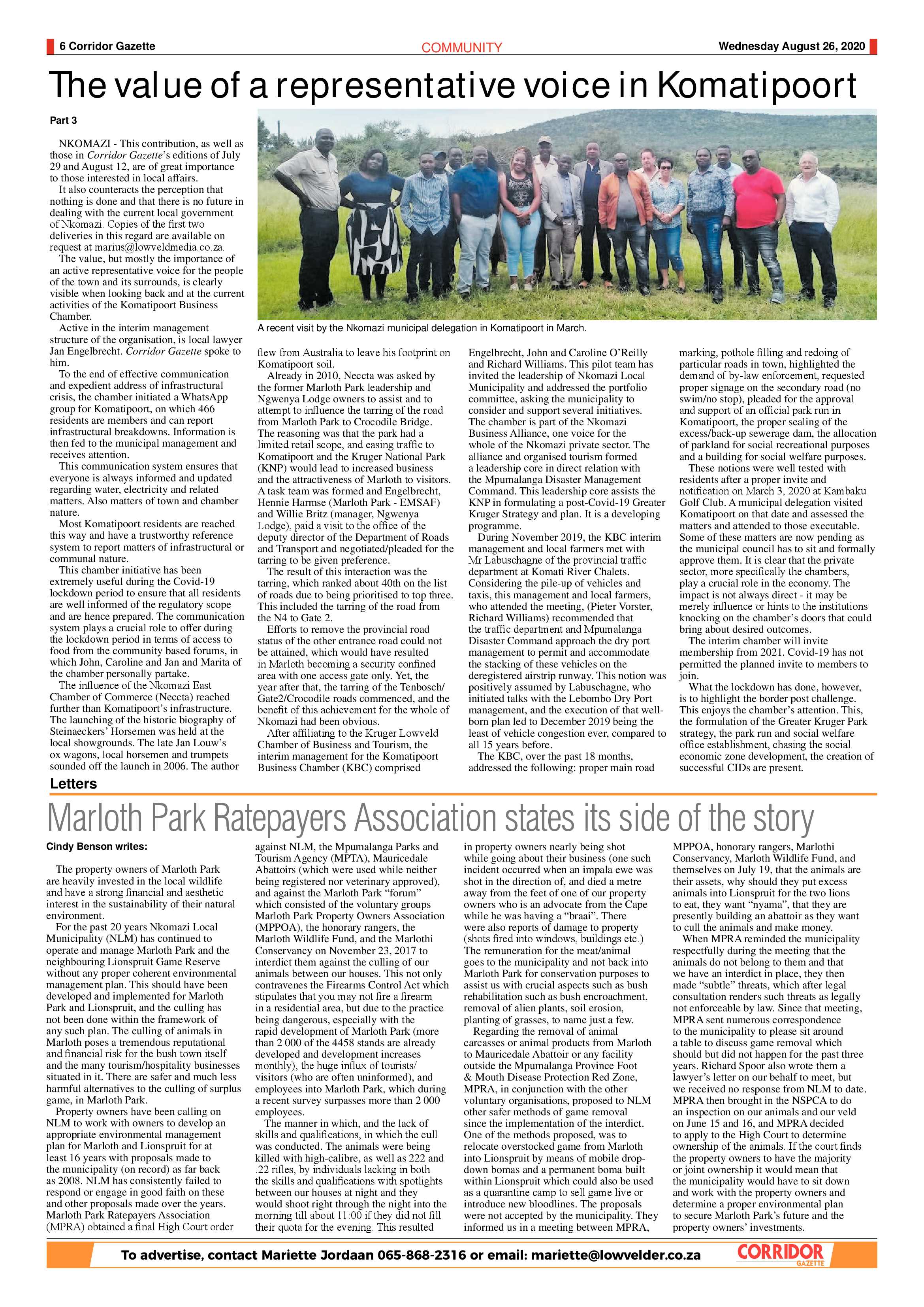 Corridor Gazette 26 August 2020 page 6