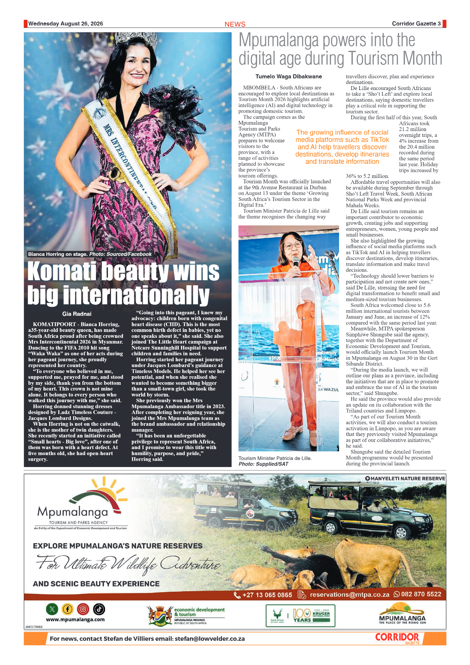 Corridor Gazette 26 August 2026 page 3