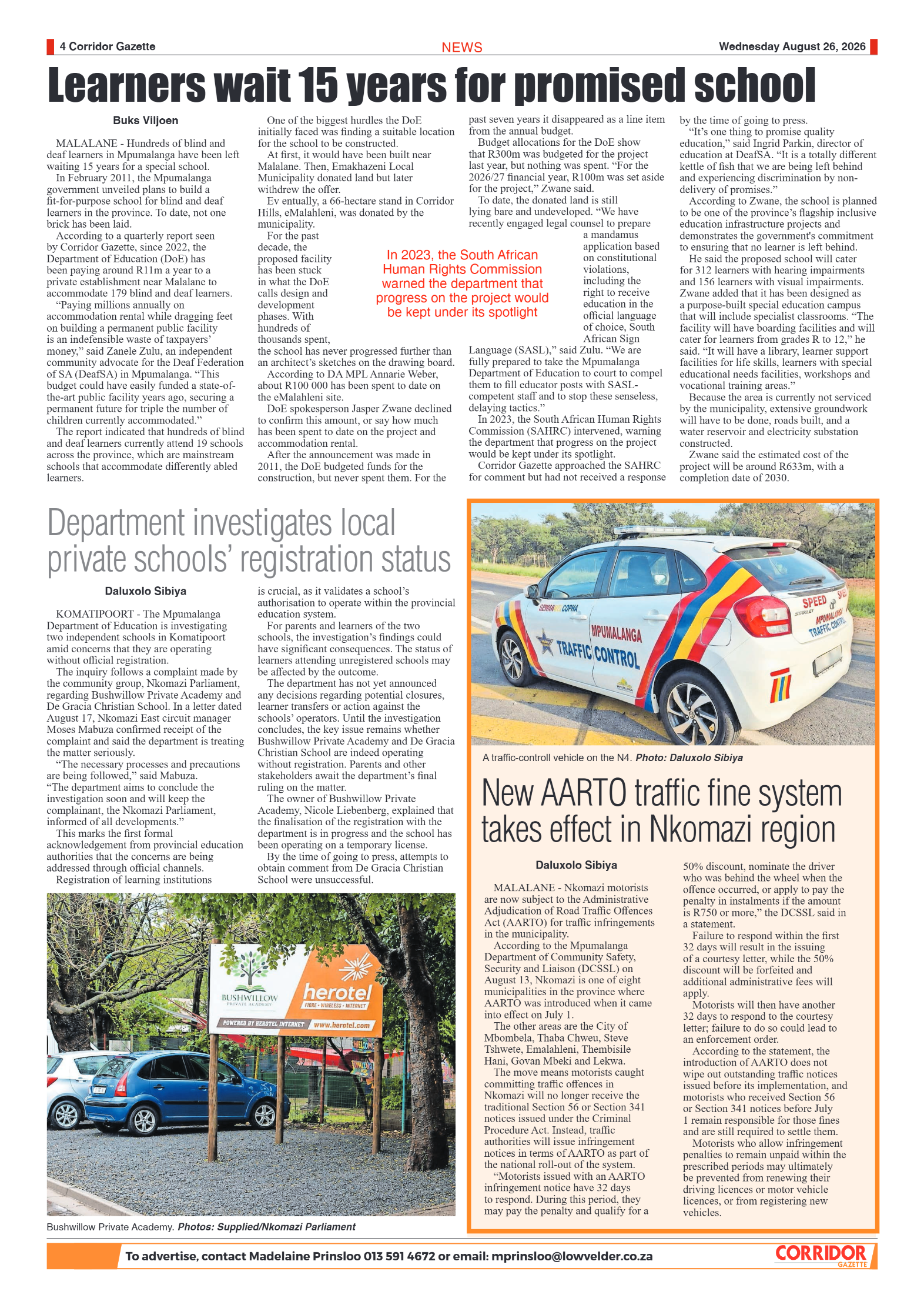 Corridor Gazette 26 August 2026 page 4
