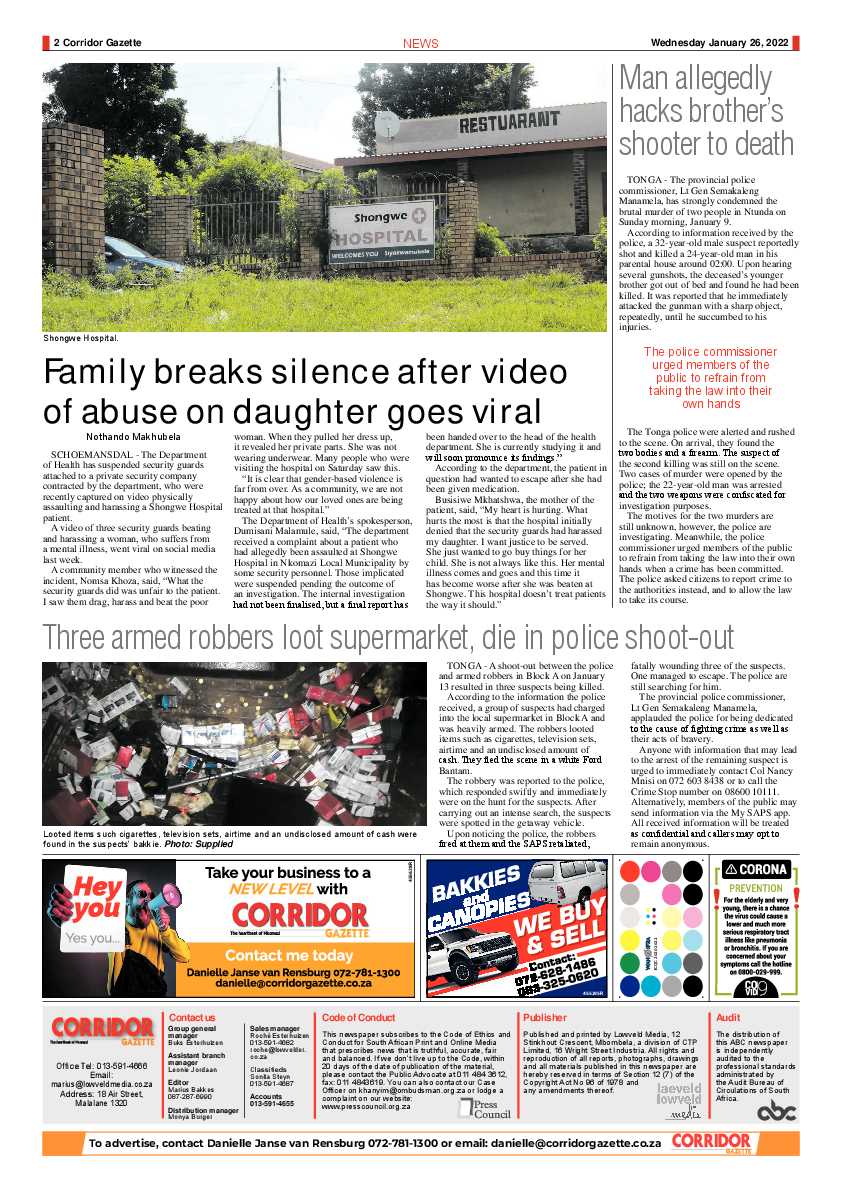 Corridor Gazette 26 January 2022 page 2