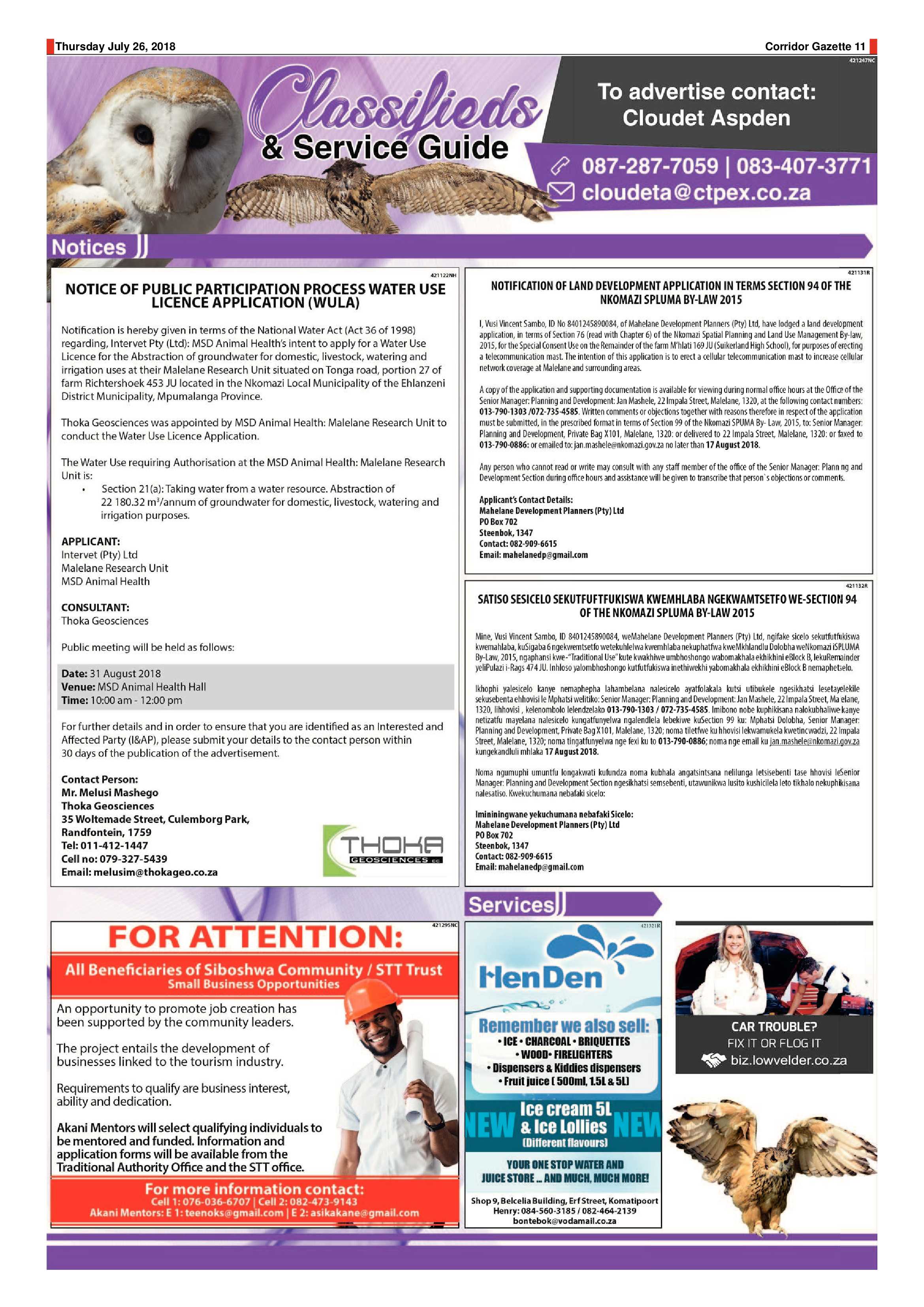 Corridor Gazette 26 July 2018 page 11