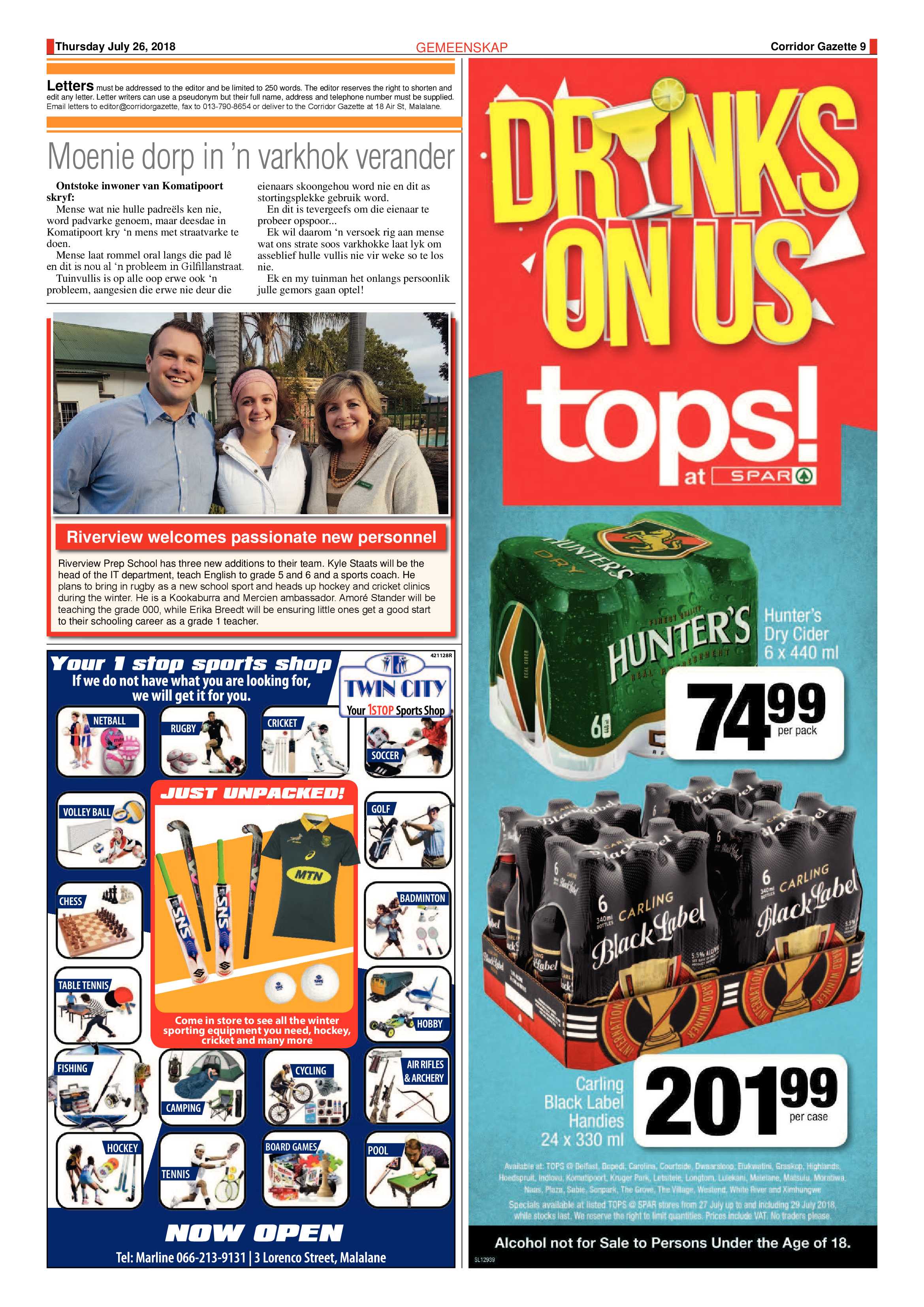 Corridor Gazette 26 July 2018 page 9