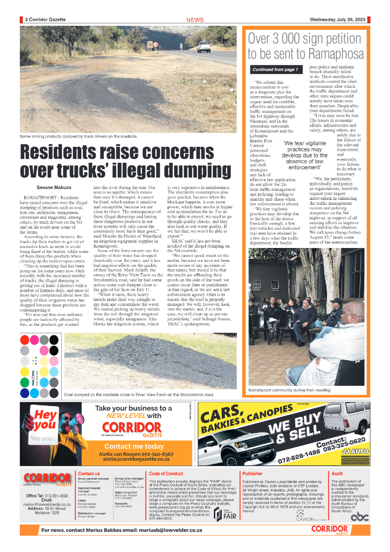 Corridor Gazette 26 July 2023 page 2