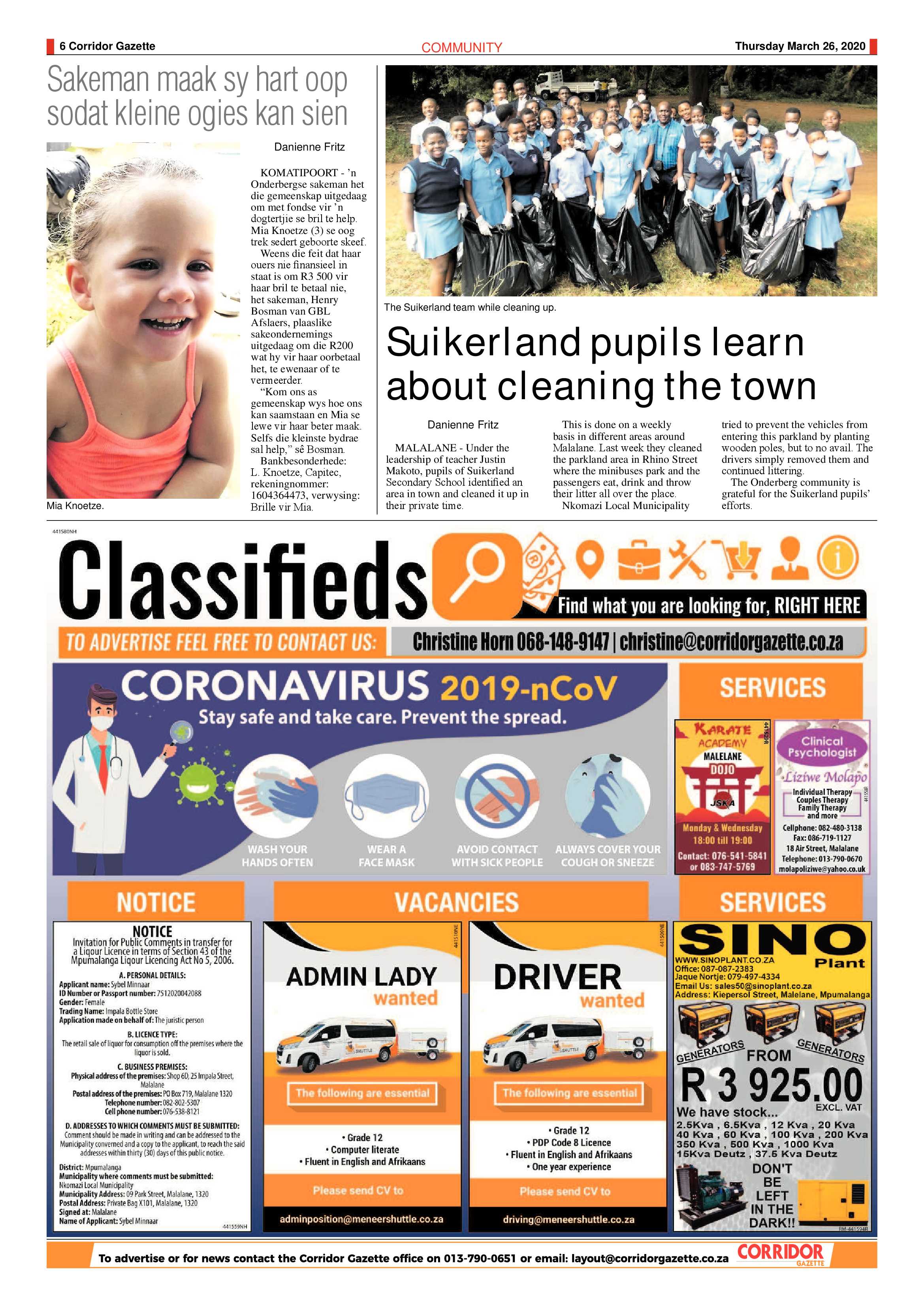 Corridor Gazette 26 March 2020 page 6