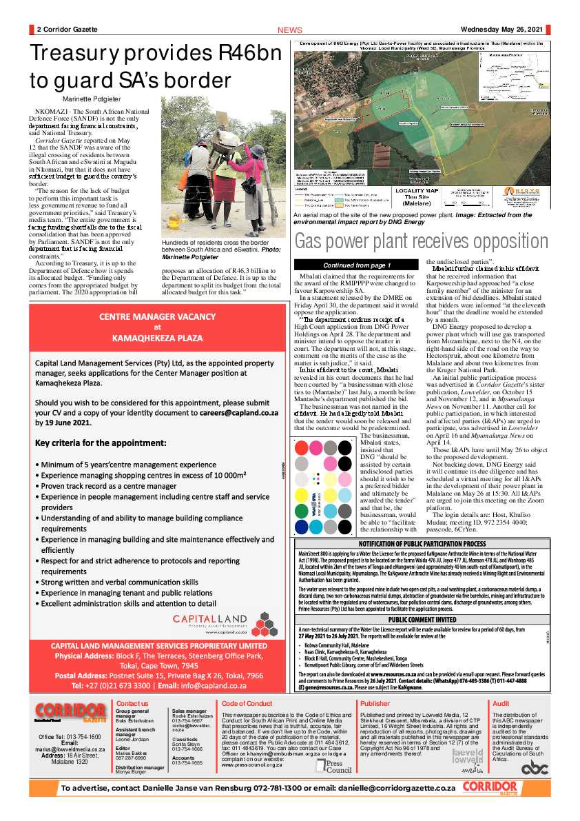 Corridor Gazette 26 May 2021 page 2