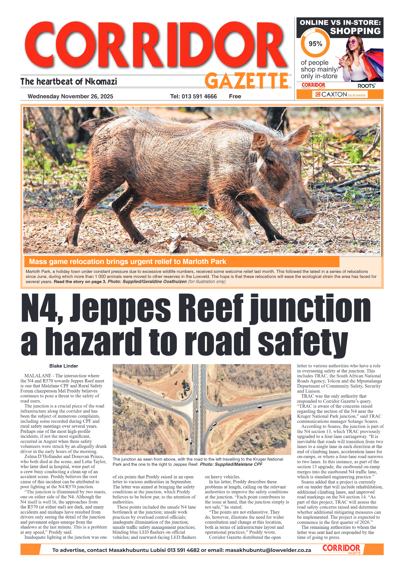 Corridor Gazette 26 November 2025 page 1