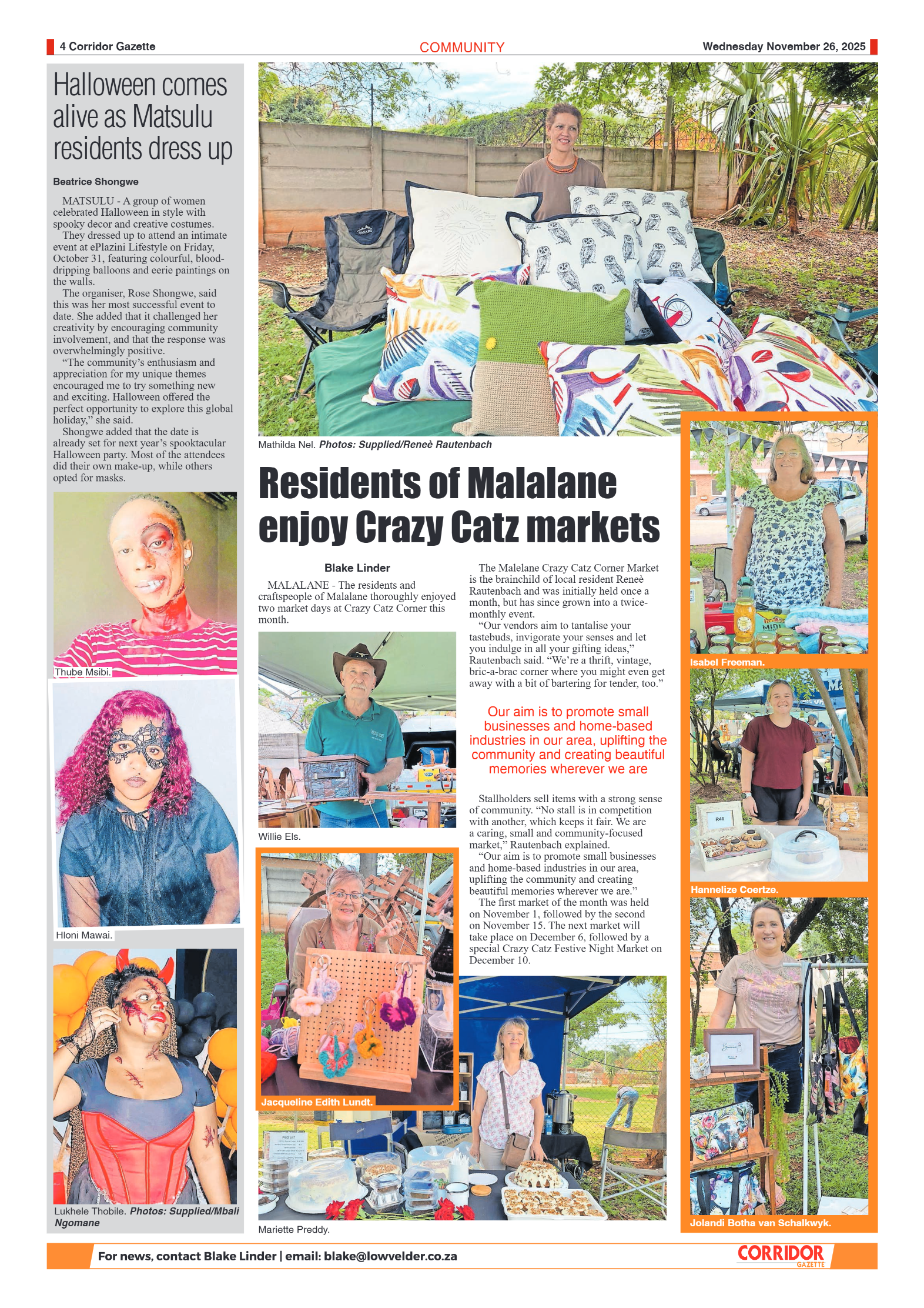 Corridor Gazette 26 November 2025 page 4