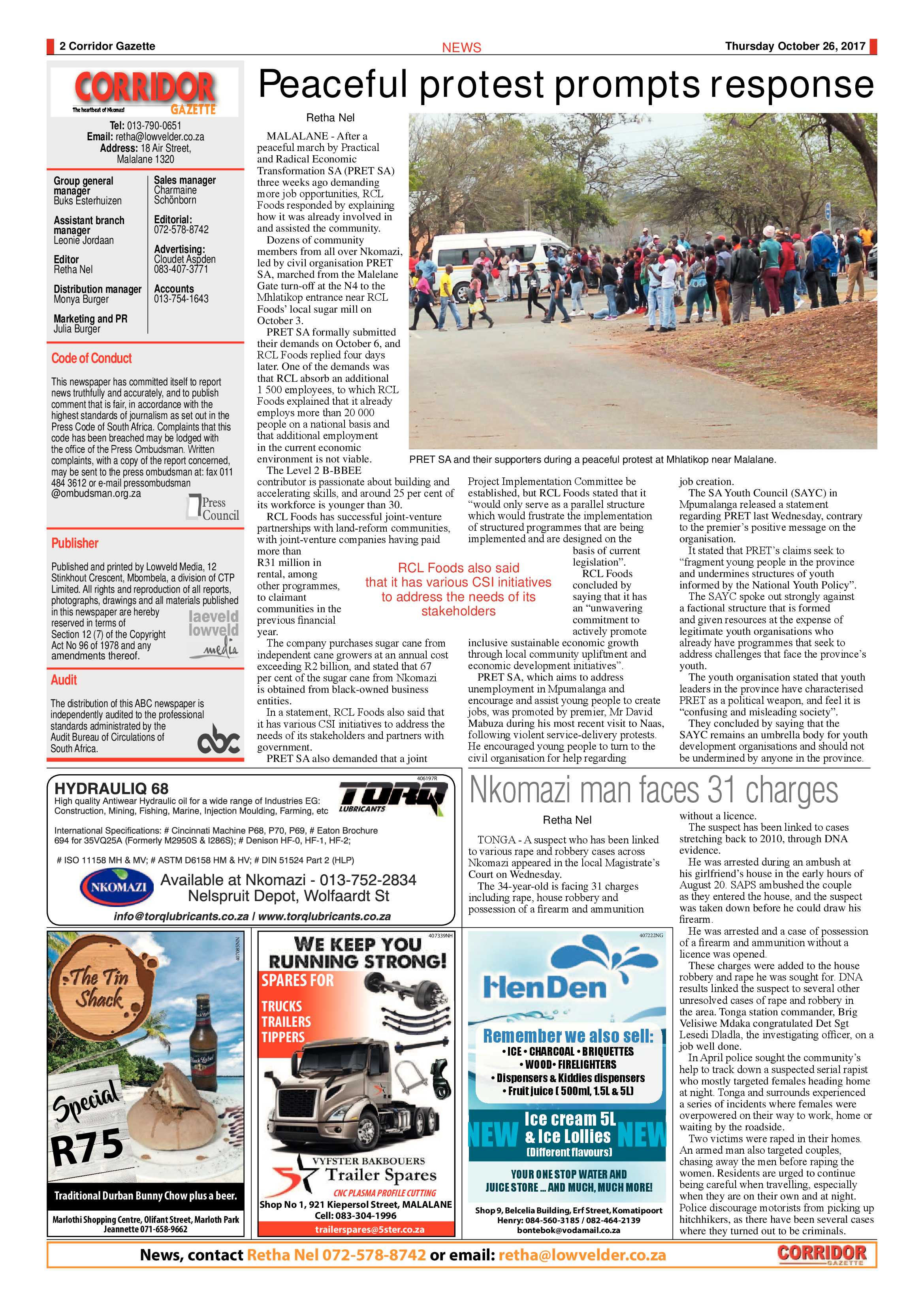 Corridor Gazette 26 October 2017 page 2