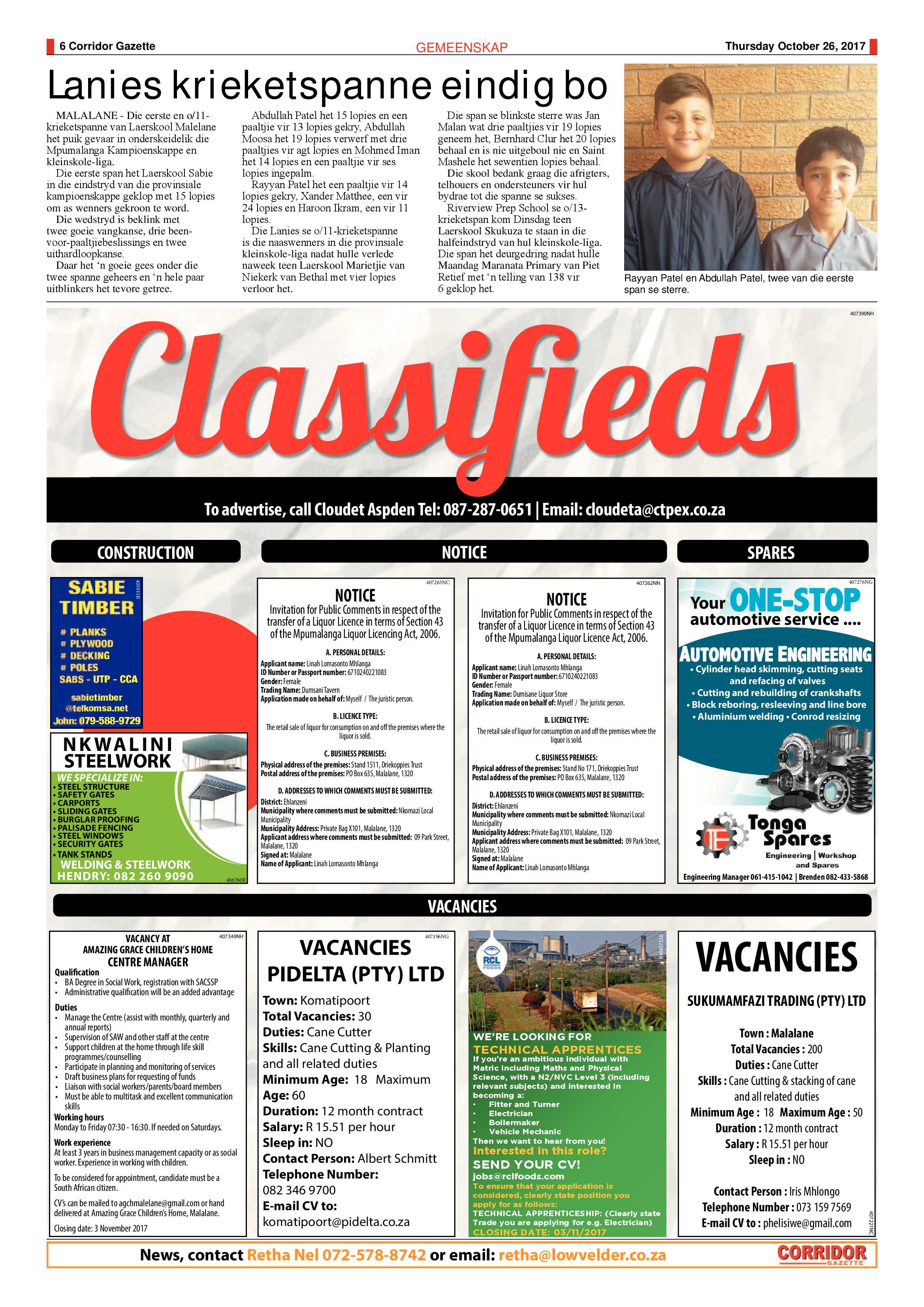 Corridor Gazette 26 October 2017 page 6