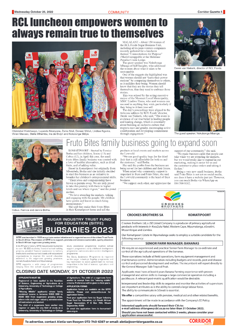 Corridor Gazette 26 October 2022 page 5