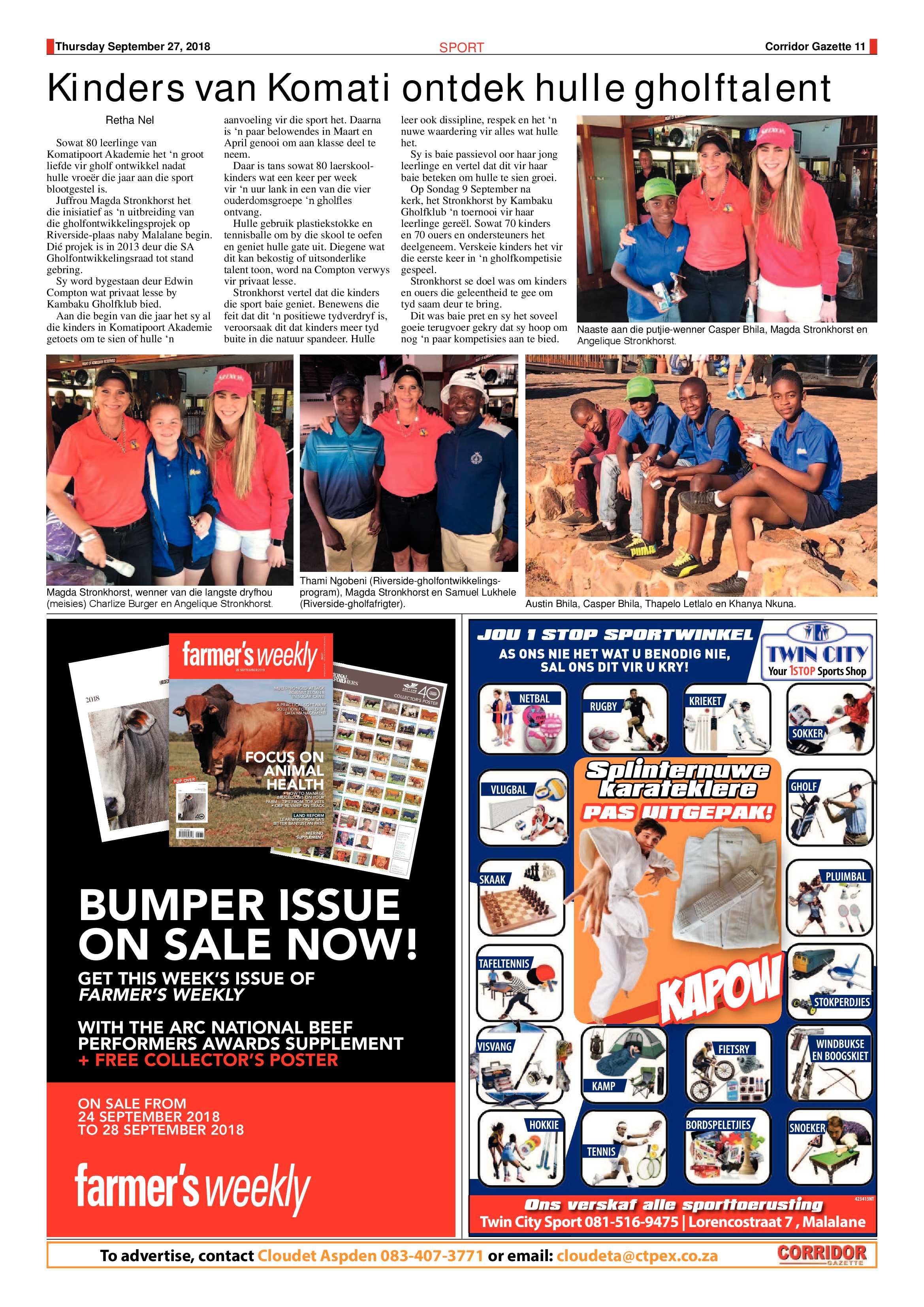 Corridor Gazette 27 September 2018 page 11
