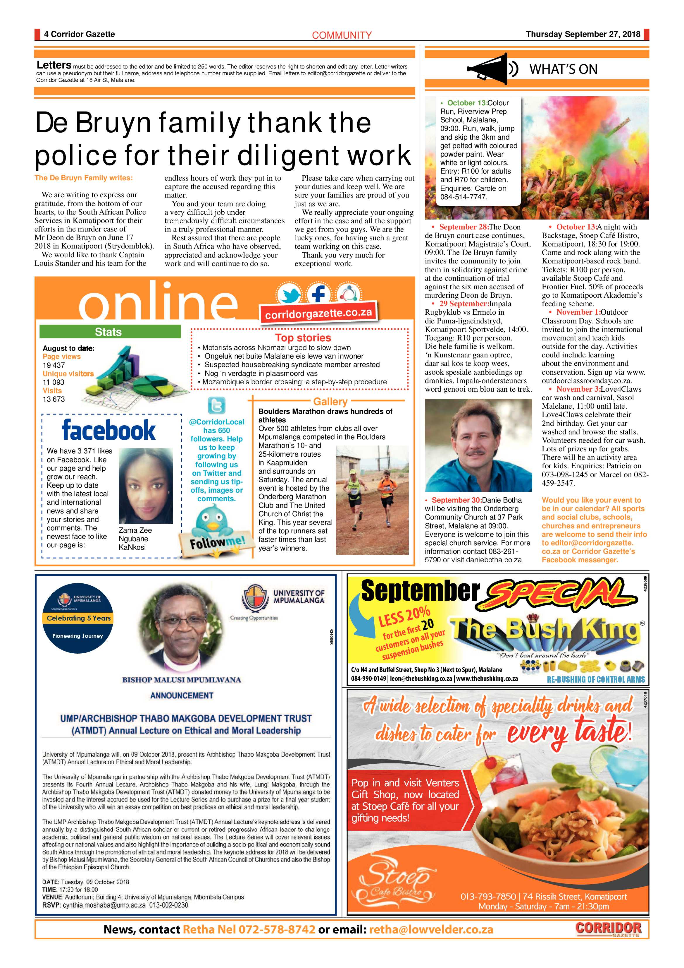Corridor Gazette 27 September 2018 page 4