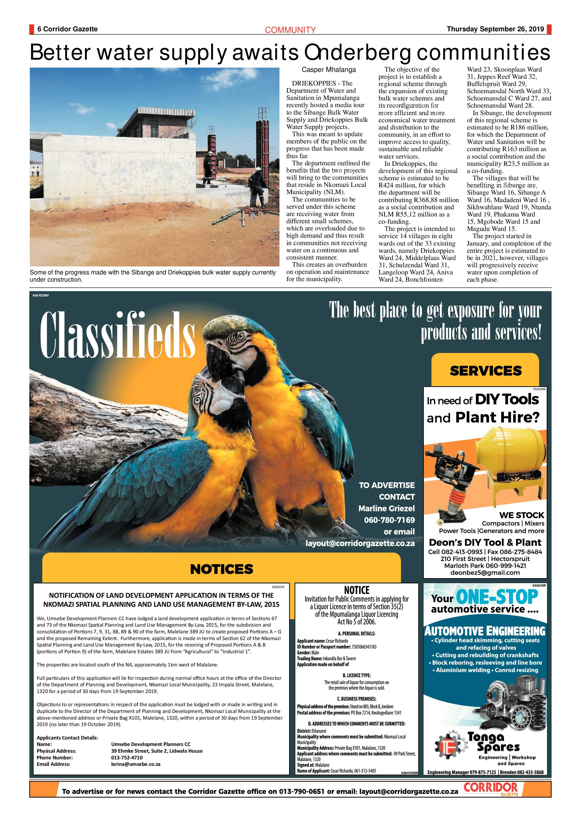 Corridor Gazette 26 September 2019 page 6