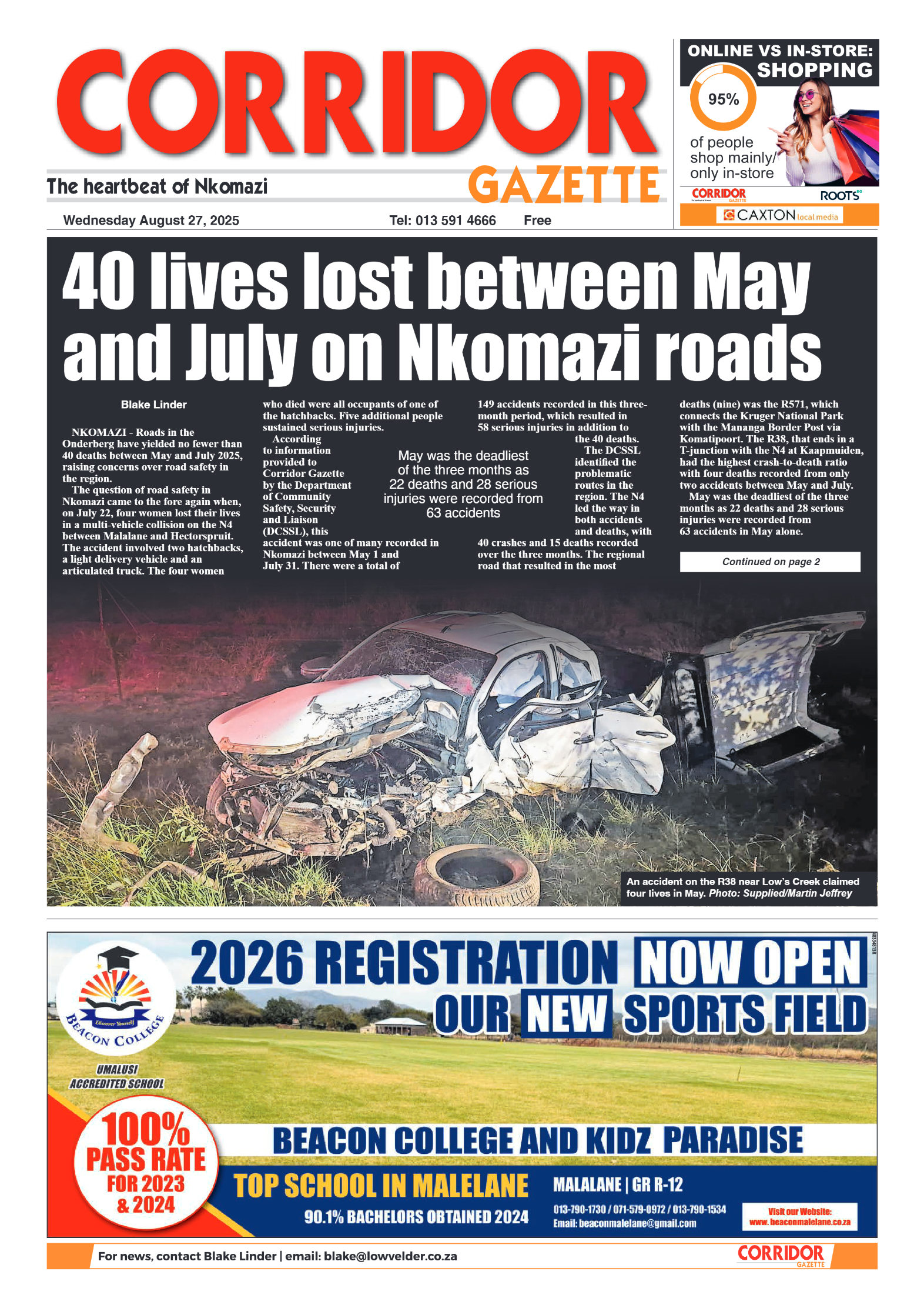 Corridor Gazette 27 August 2025 page 1