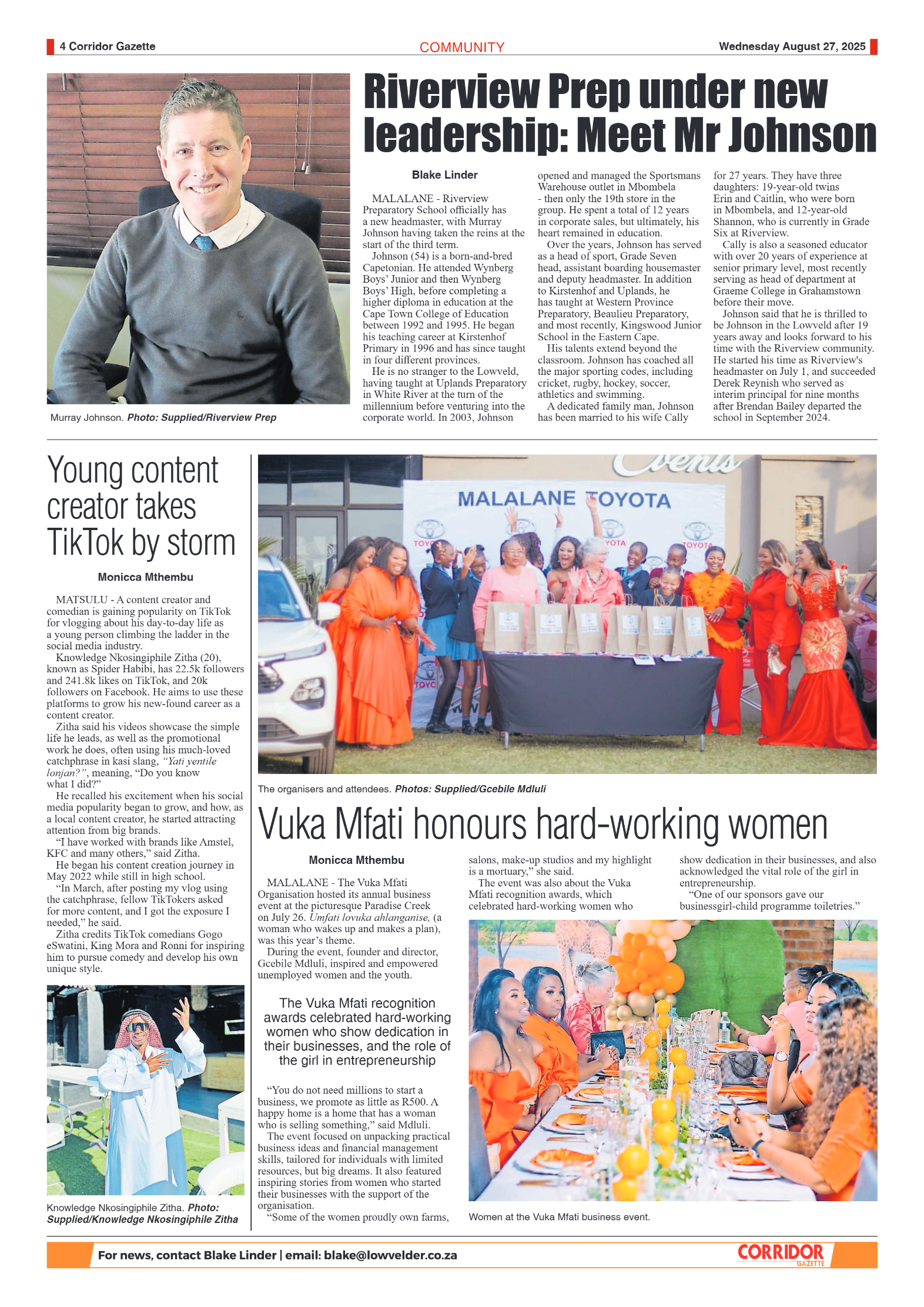 Corridor Gazette 27 August 2025 page 4