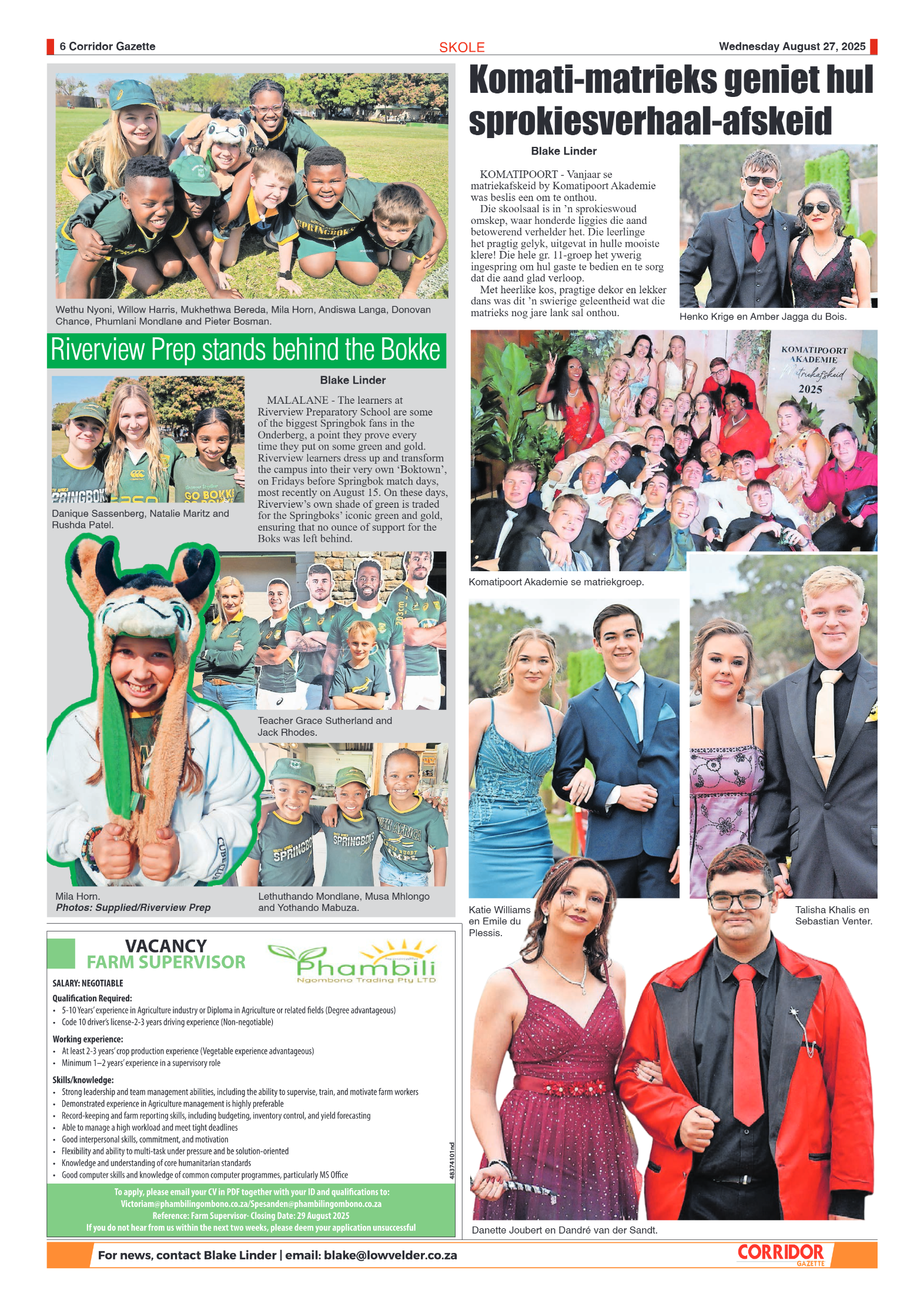 Corridor Gazette 27 August 2025 page 6