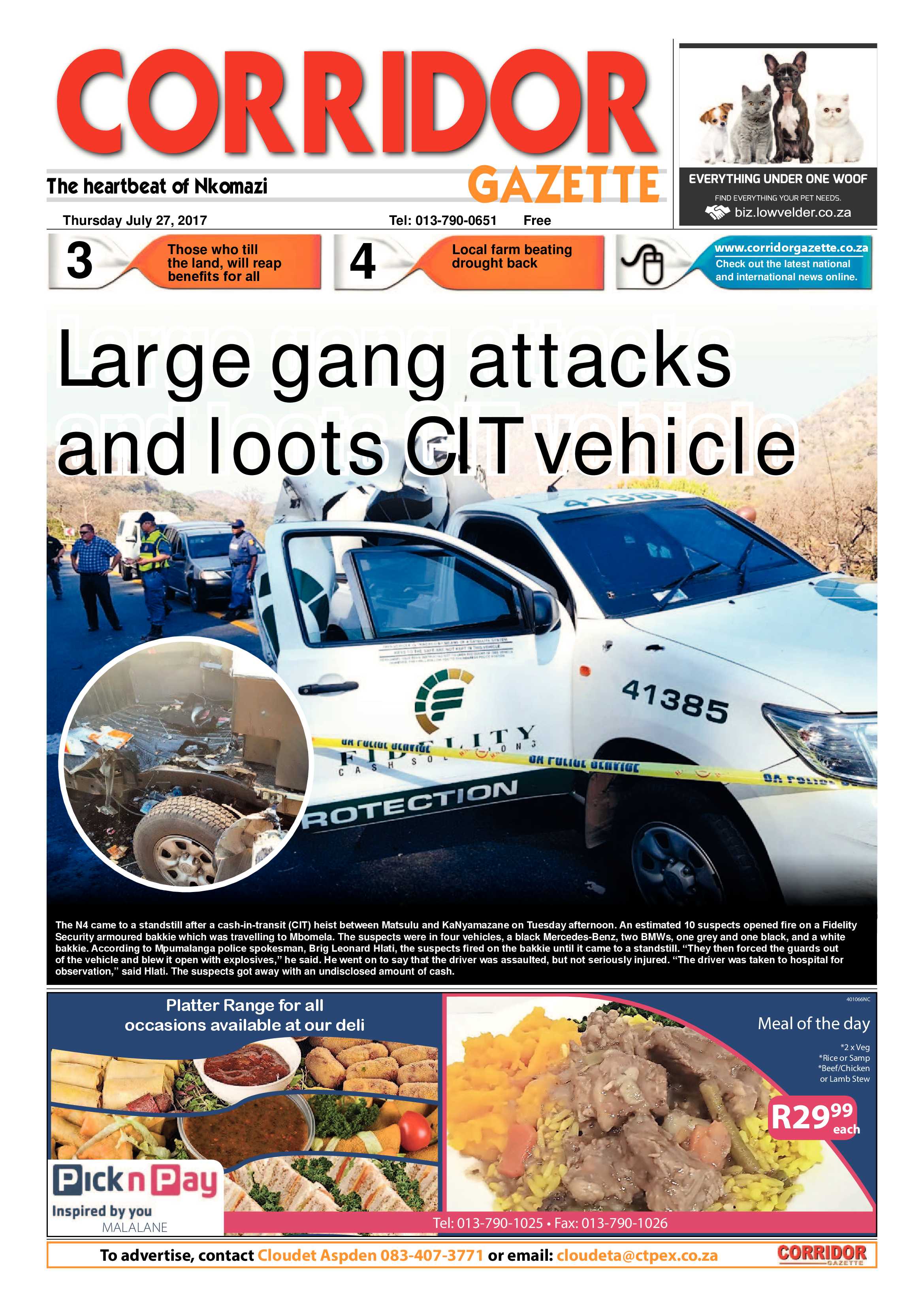 Corridor Gazette 27 July 2017 page 1