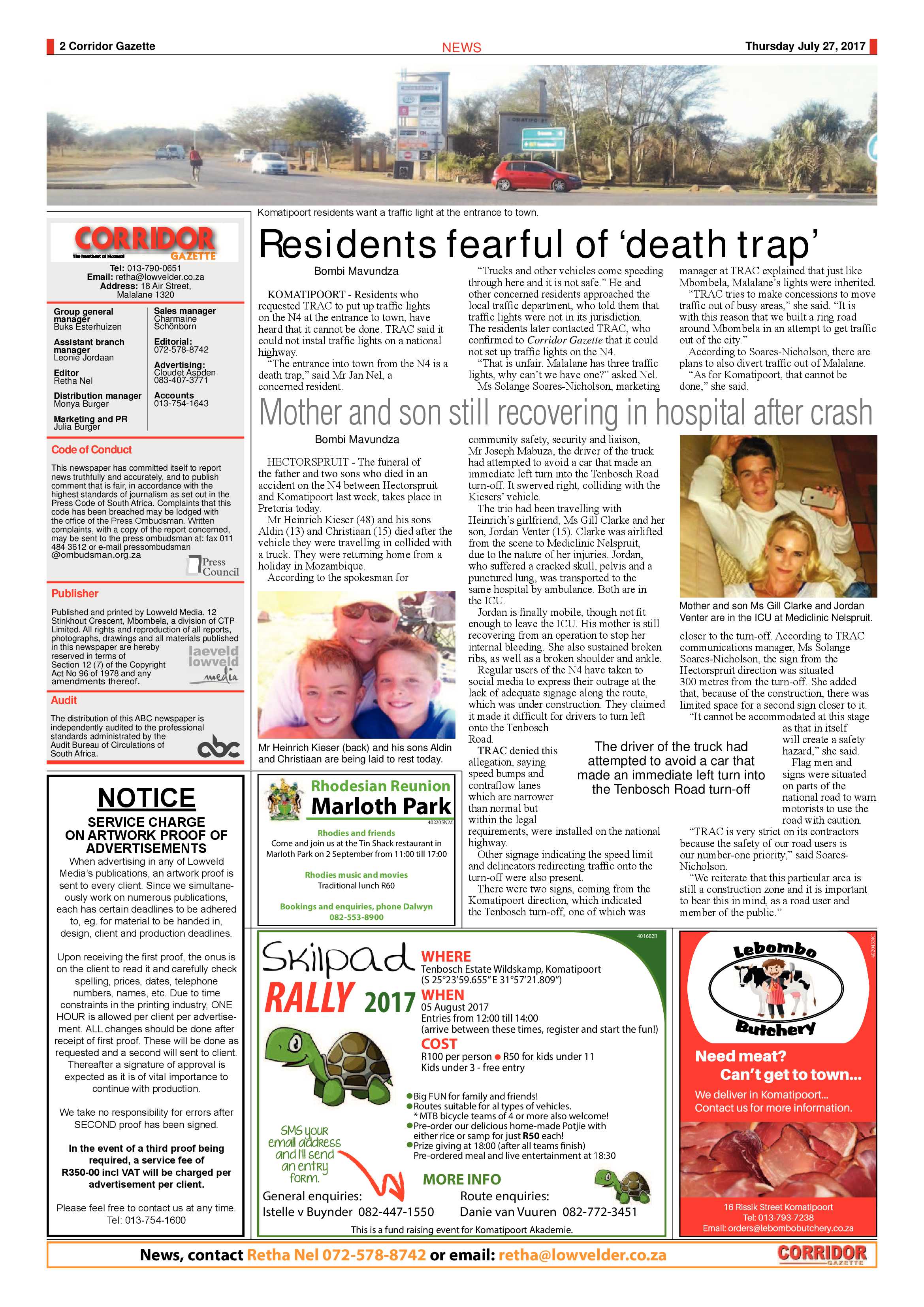 Corridor Gazette 27 July 2017 page 2