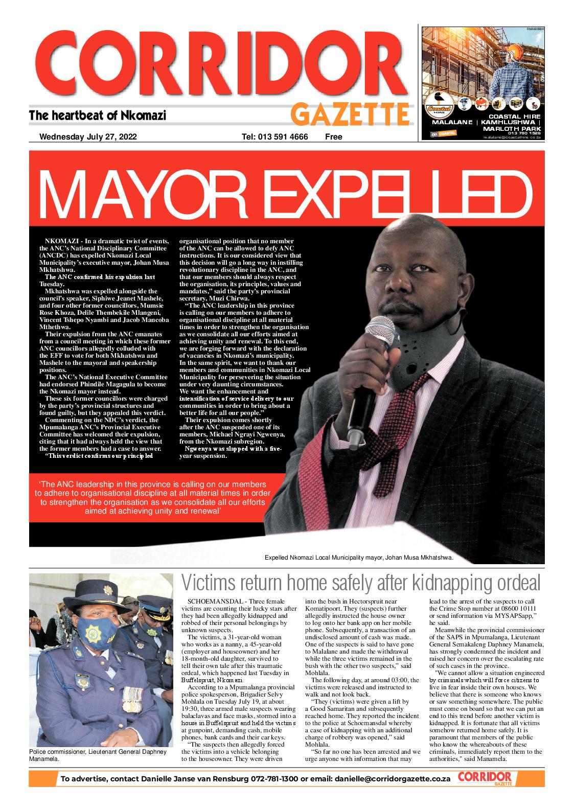 Corridor Gazette 27 July 2022 page 1